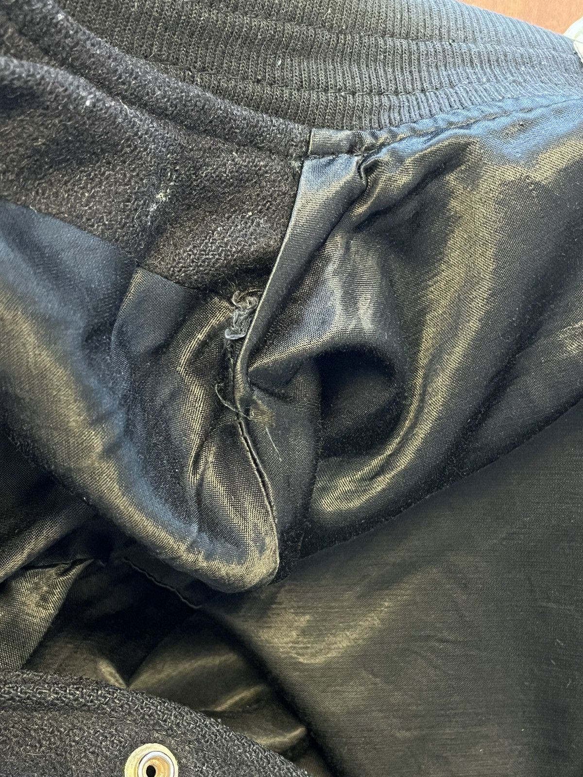 90’s avintage varsity jacket Casino Niagara Black leather