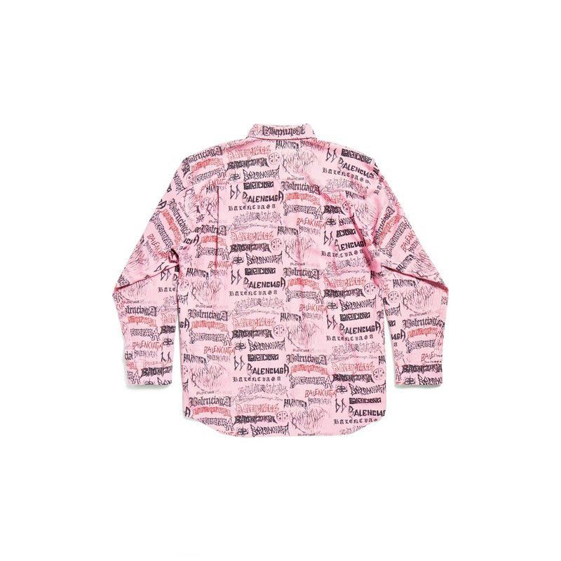 Balenciaga o1tr1nto0725 DIY Metal Allover Shirt Large Fit in Pink Size US XL / EU 56 / 4 - 2 Thumbnail