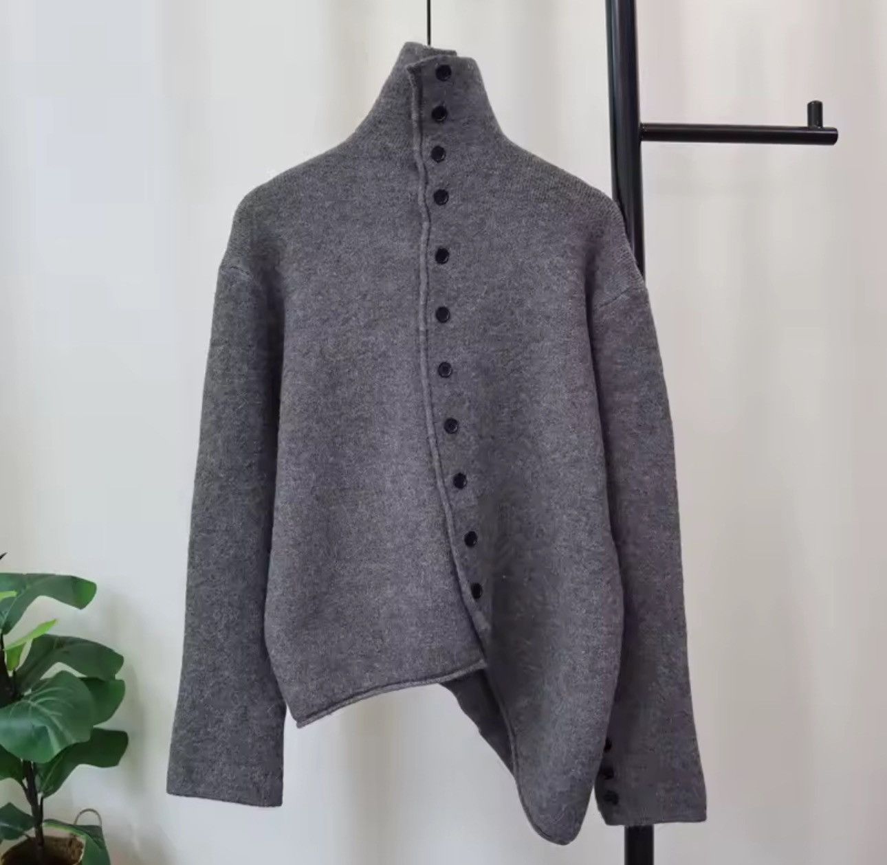 Other Irregular Knitted Retro Sweater Turtleneck Cardigan Size M / US 6-8 / IT 42-44 - 1 Thumbnail