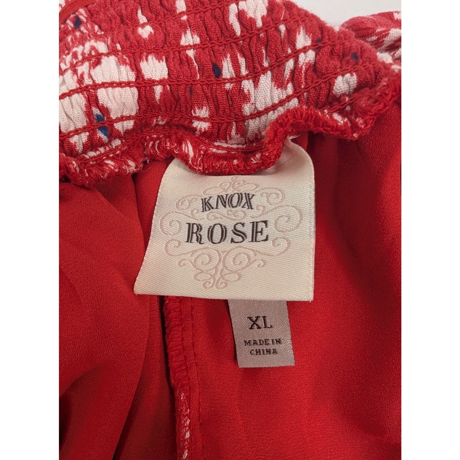 Vintage Knox Rose Shorts Women XL Red Geometric High Rise Lined Rayon Paperbag Casual Holiday Seasonal Spring Summer Fall Womens Size 40" / US 18 - 7 Thumbnail