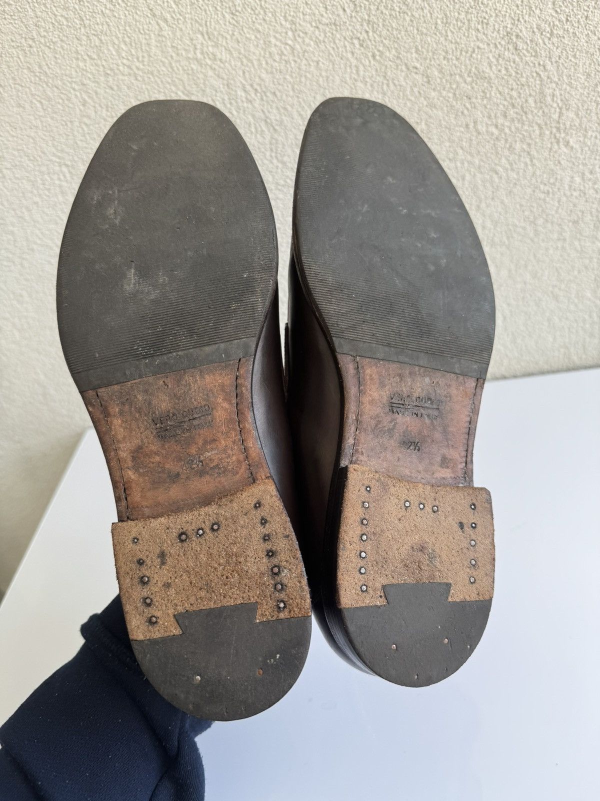 Vintage Brown Leather Penny Loafers Classic Slip On Italy Size US 9 / EU 42 - 4 Thumbnail