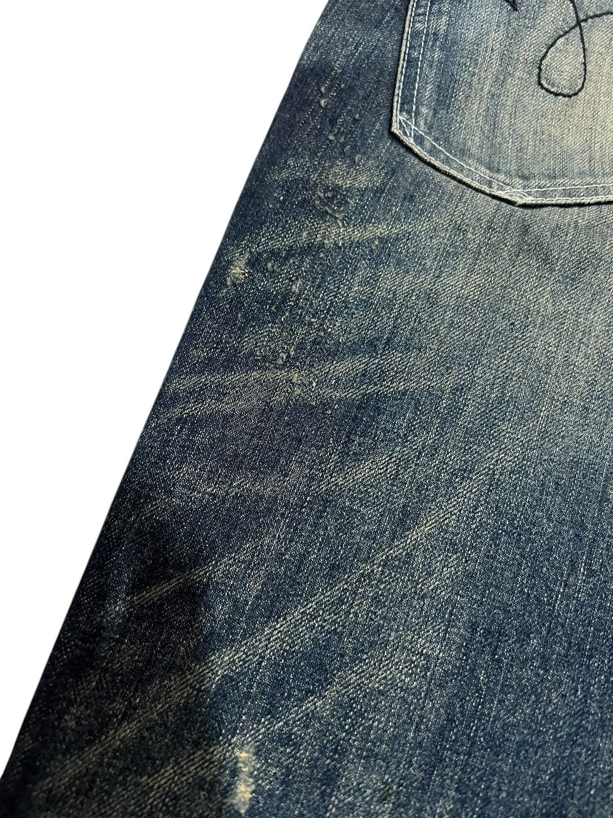 If Six Was Nine × Japan Blue 🌈90’s Blue Way Distressed Mud Wash Jean Made In Nippon Size US 31 - 12 Thumbnail