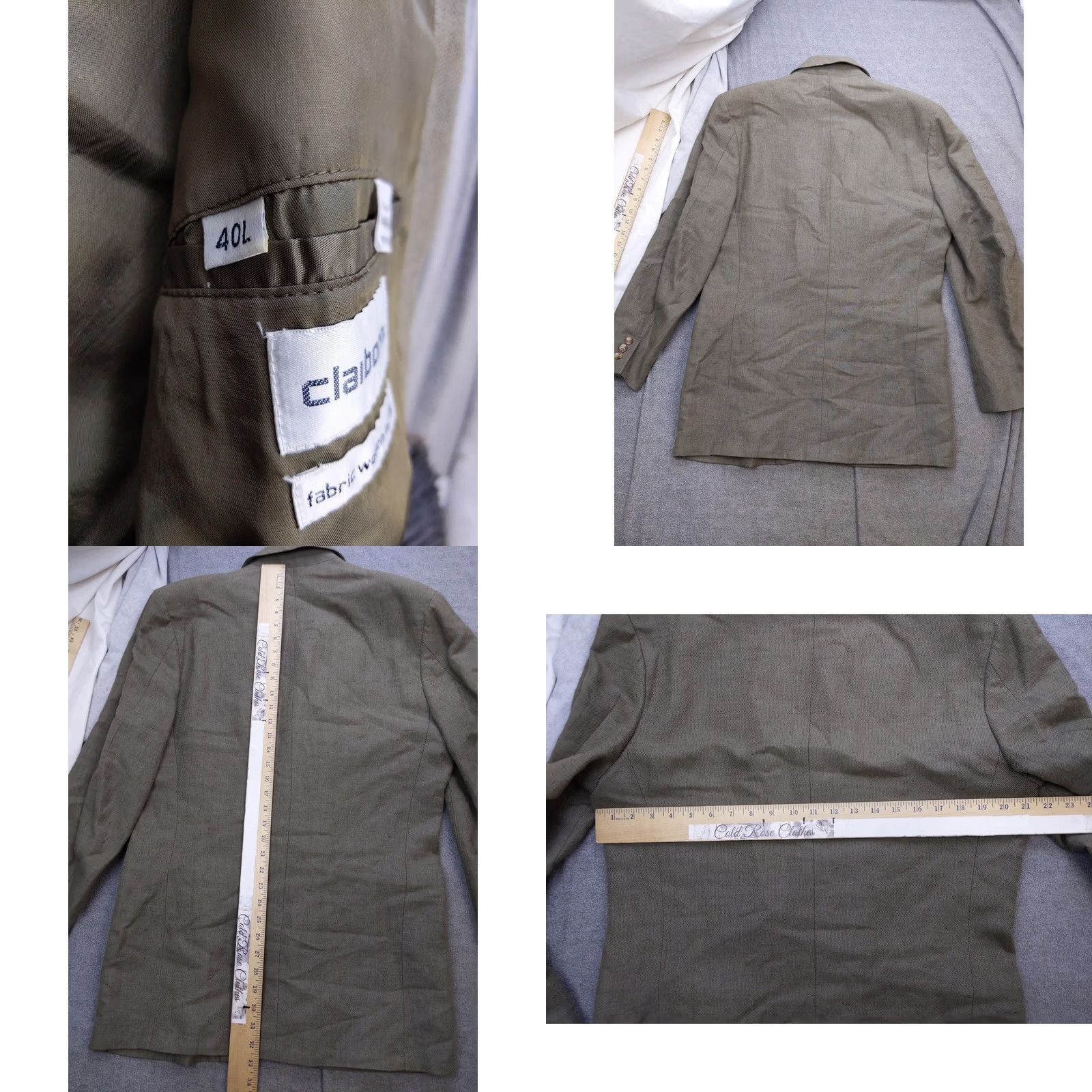 Liz Claiborne Claiborne Sport Coat Mens 40 Long Brown Linen Cotton Blazer Jacket Summer Business Casual Notch Lapel Two-Button Front Front Two-Button Size 40R - 8 Thumbnail
