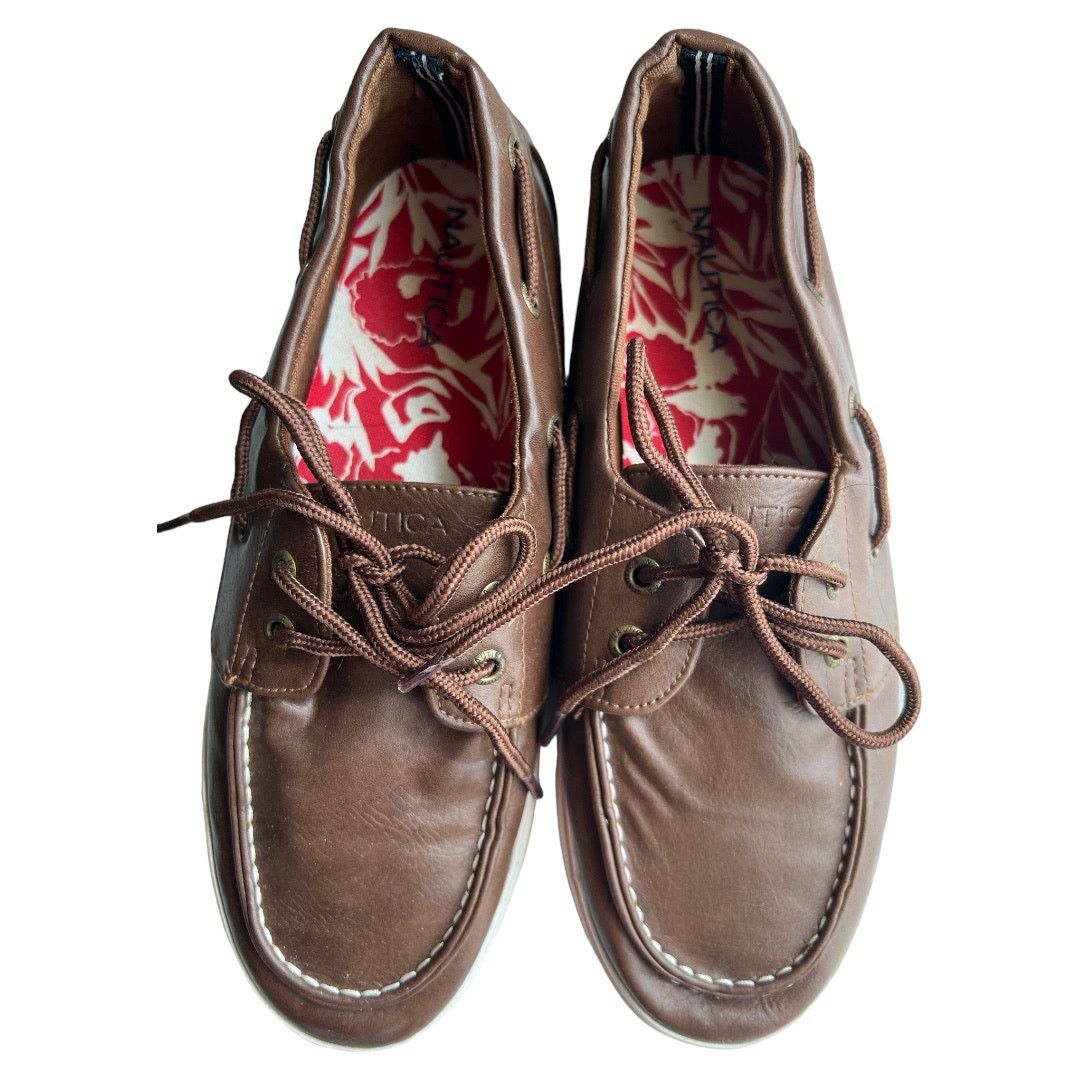 Nautica Nautica Youth Brown Leather Shoes, US5 Size US 5 / EU 37 - 1 Thumbnail