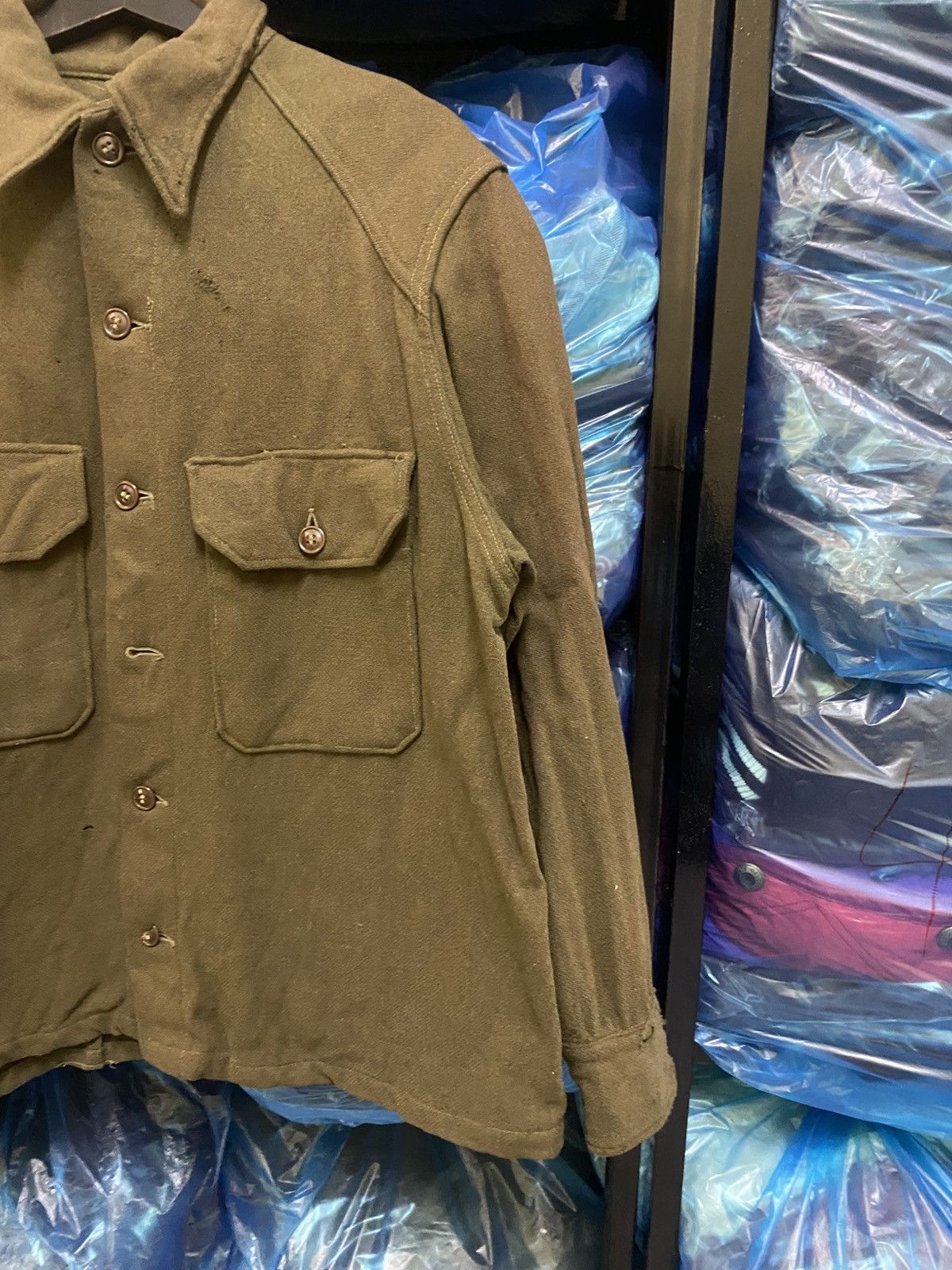 Other Vintage WWII Era US Army Wool Field Shirt Olive Green Size US M / EU 48-50 / 2 - 4 Thumbnail