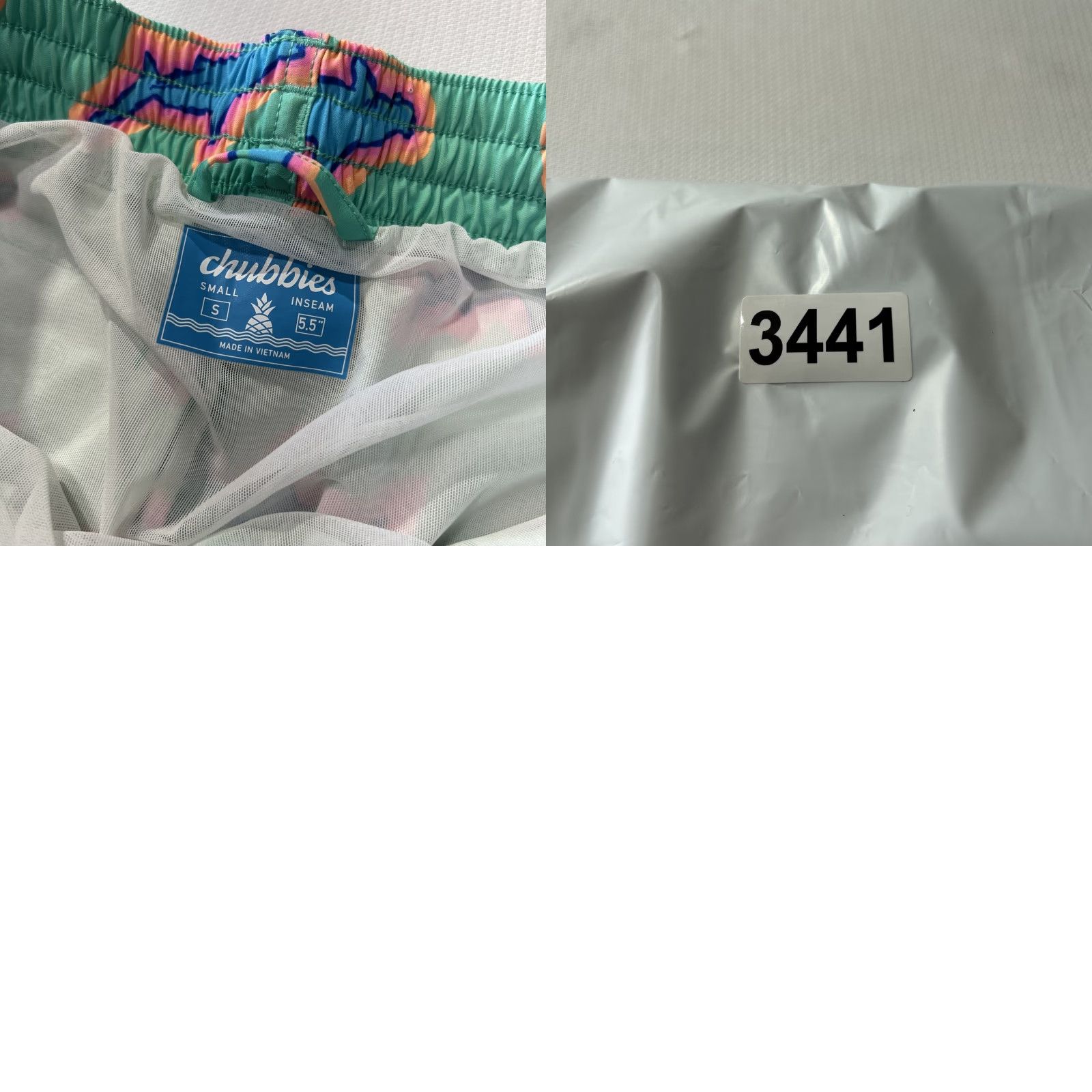 Chubbies Chubbies Swim Trunks Mens S Blue 7" Board Shorts Lined Sharks Drawstring Size US 29 - 8 Thumbnail