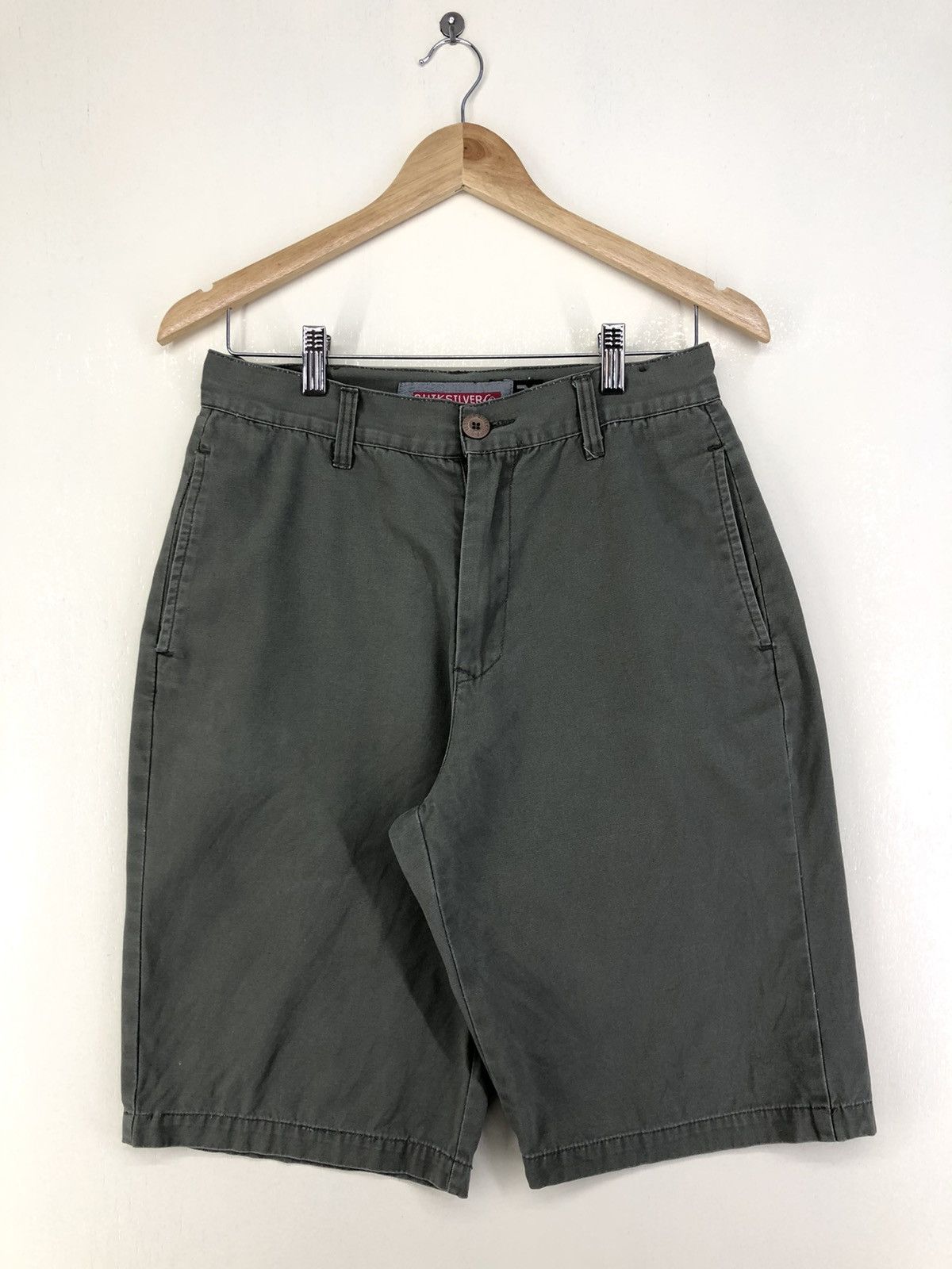 image of Y2K Quiksilver Short Pants in Green, Men's (Size 28)