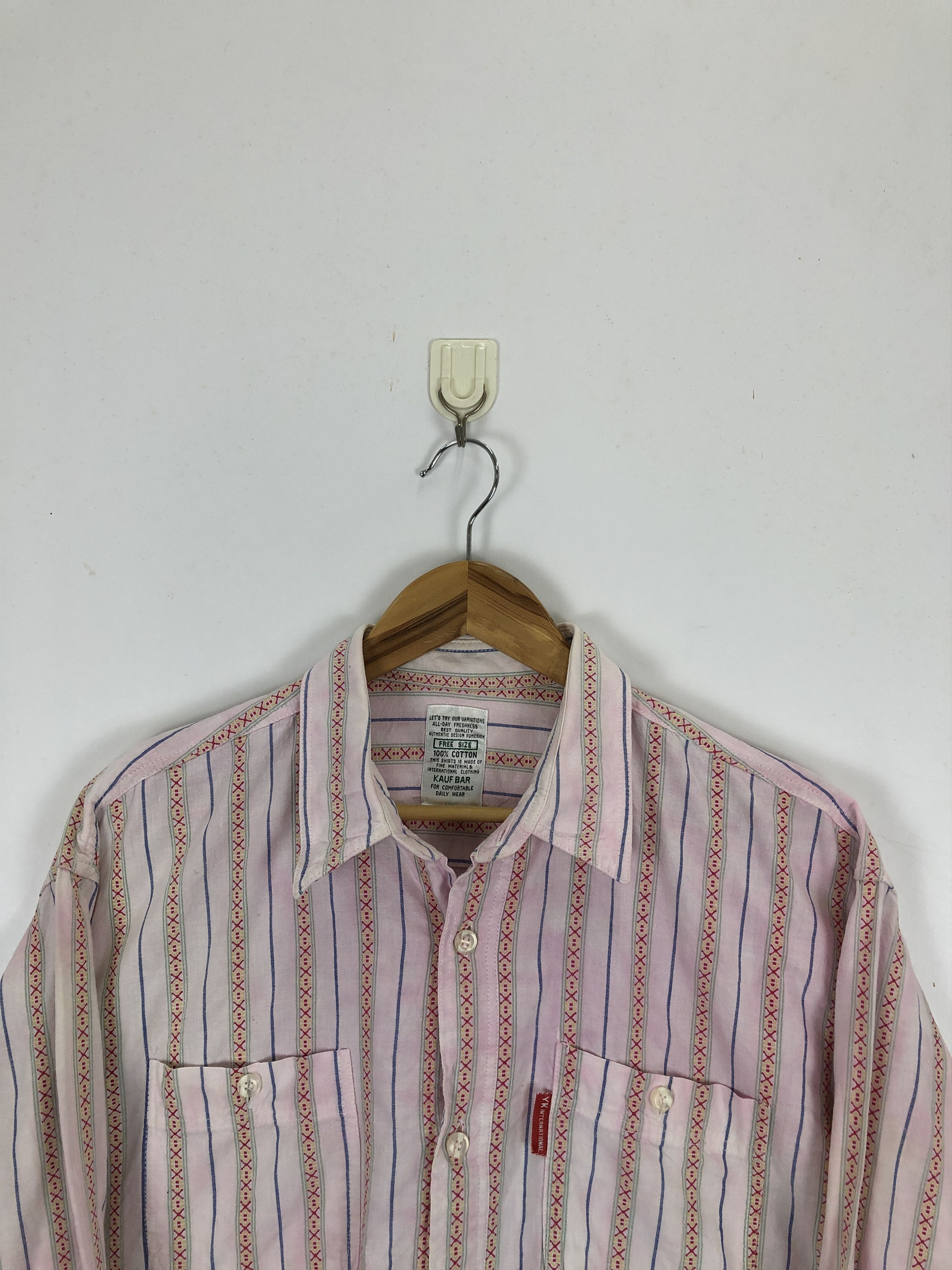 Japanese Brand × Vintage Vintage 70s Red Striped Western Shirt TA0447 Size US XL / EU 56 / 4 - 2 Thumbnail
