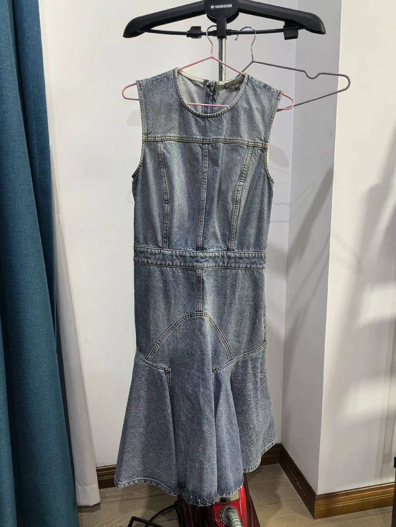 Alexander McQueen Alexander McQueen Denim Fishtail Dress Size 42- DMC Size US 31 - 1 Thumbnail