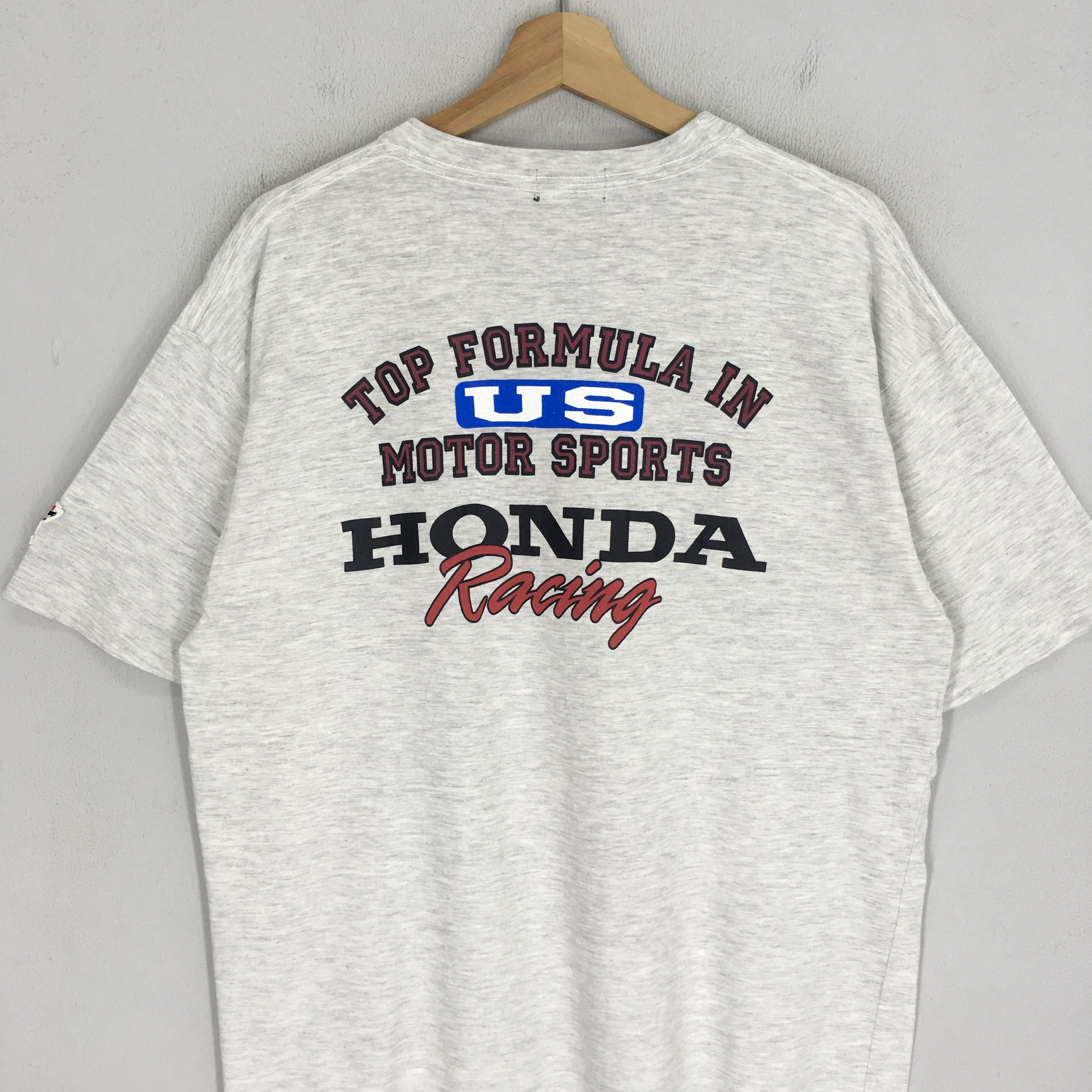 Honda Vintage 90s Distressed Honda Racing Team T shirt Size US L / EU 52-54 / 3 - 4 Thumbnail
