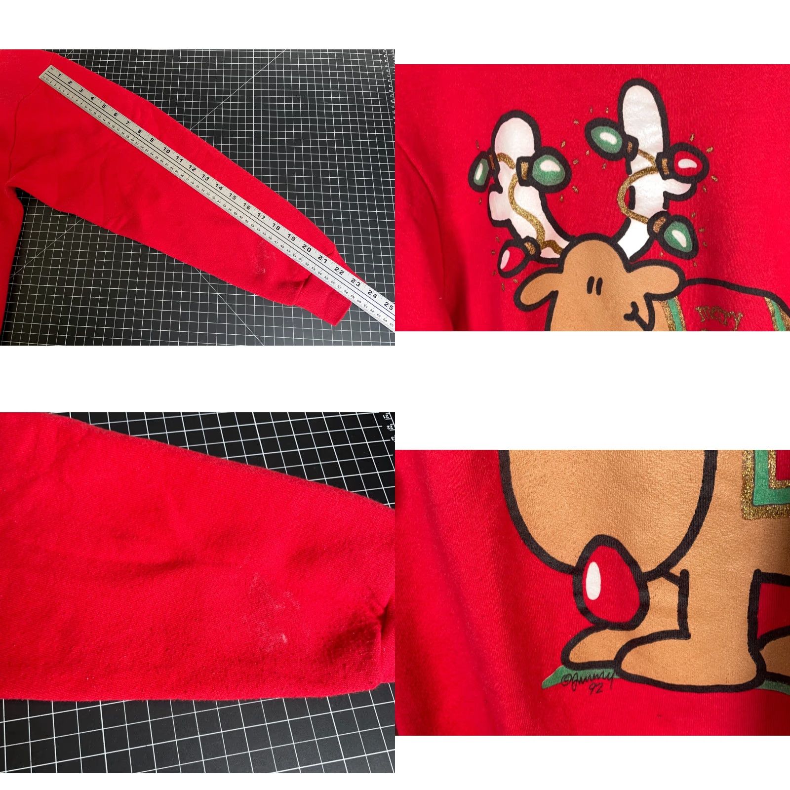 Fruit Of The Loom Fruit of the Loom 90s Christmas Reindeer Sweatshirt Adult Large Red Double Sided Size L / US 10 / IT 46 - 8 Thumbnail