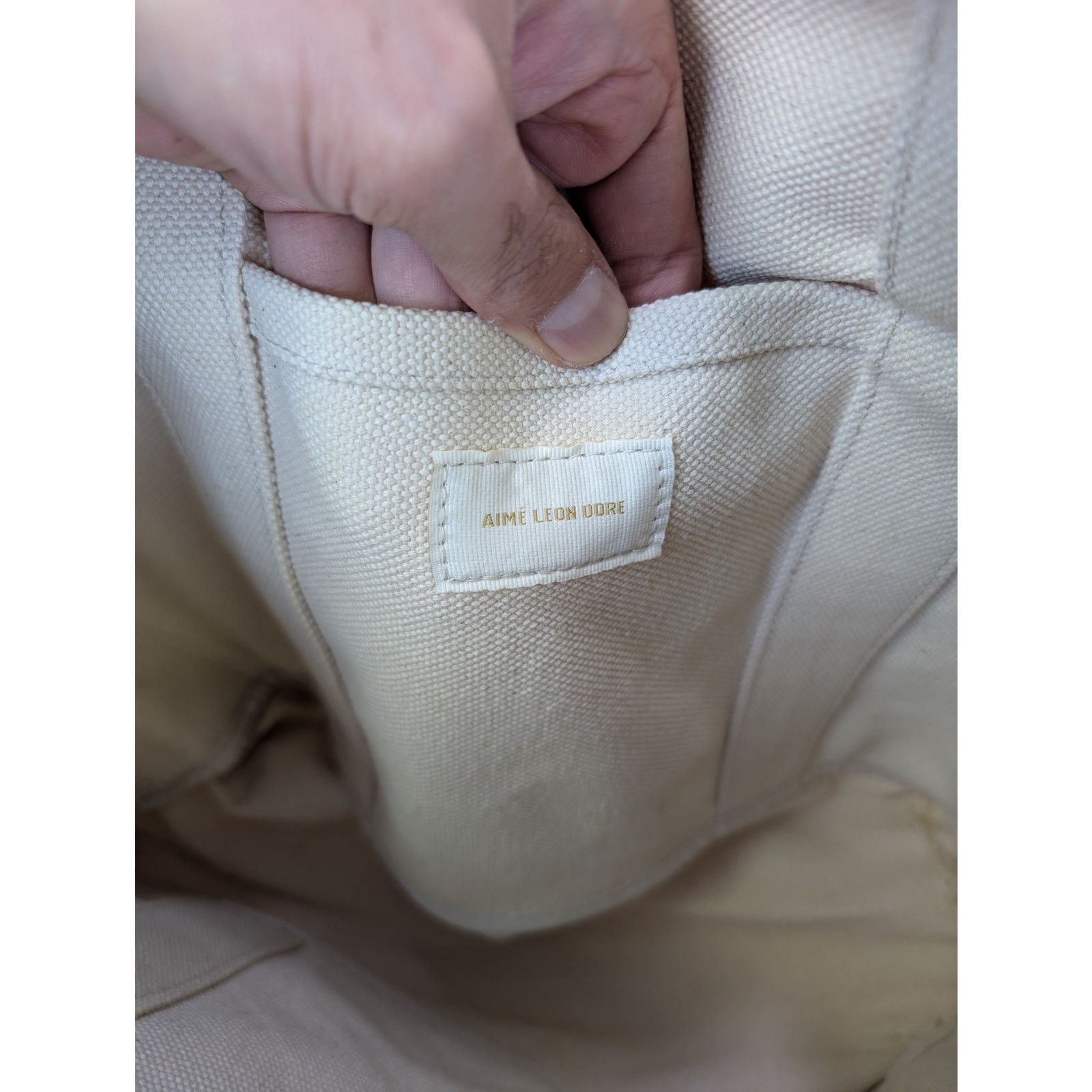 Aime Leon Dore o1rshd1 Size: OS / Small Unisphere Tote in Beige Size ONE SIZE - 7 Thumbnail