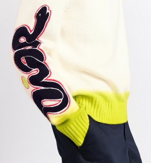 Dior × Kaws o1w1db11025 513M655 Wool Knit Sweater in White/Yellow Size US S / EU 44-46 / 1 - 6 Thumbnail