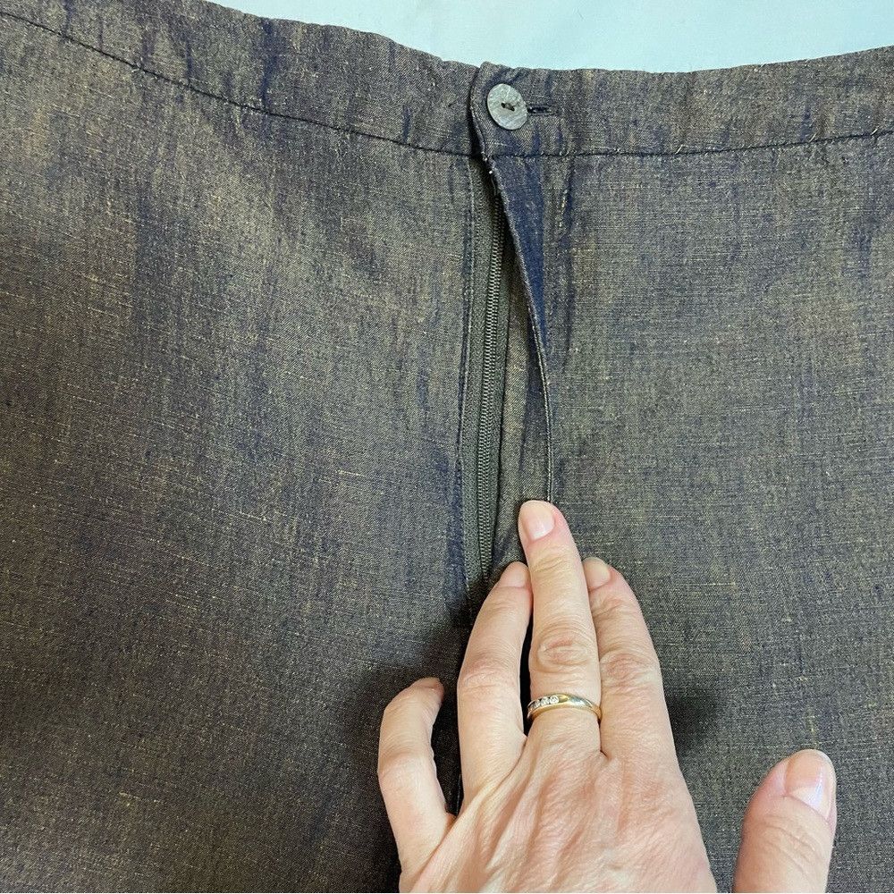 Chicos Chico's Design Linen Blend Brown Capri Pants Size 0 US S Size 28" / US 6 / IT 42 - 4 Thumbnail