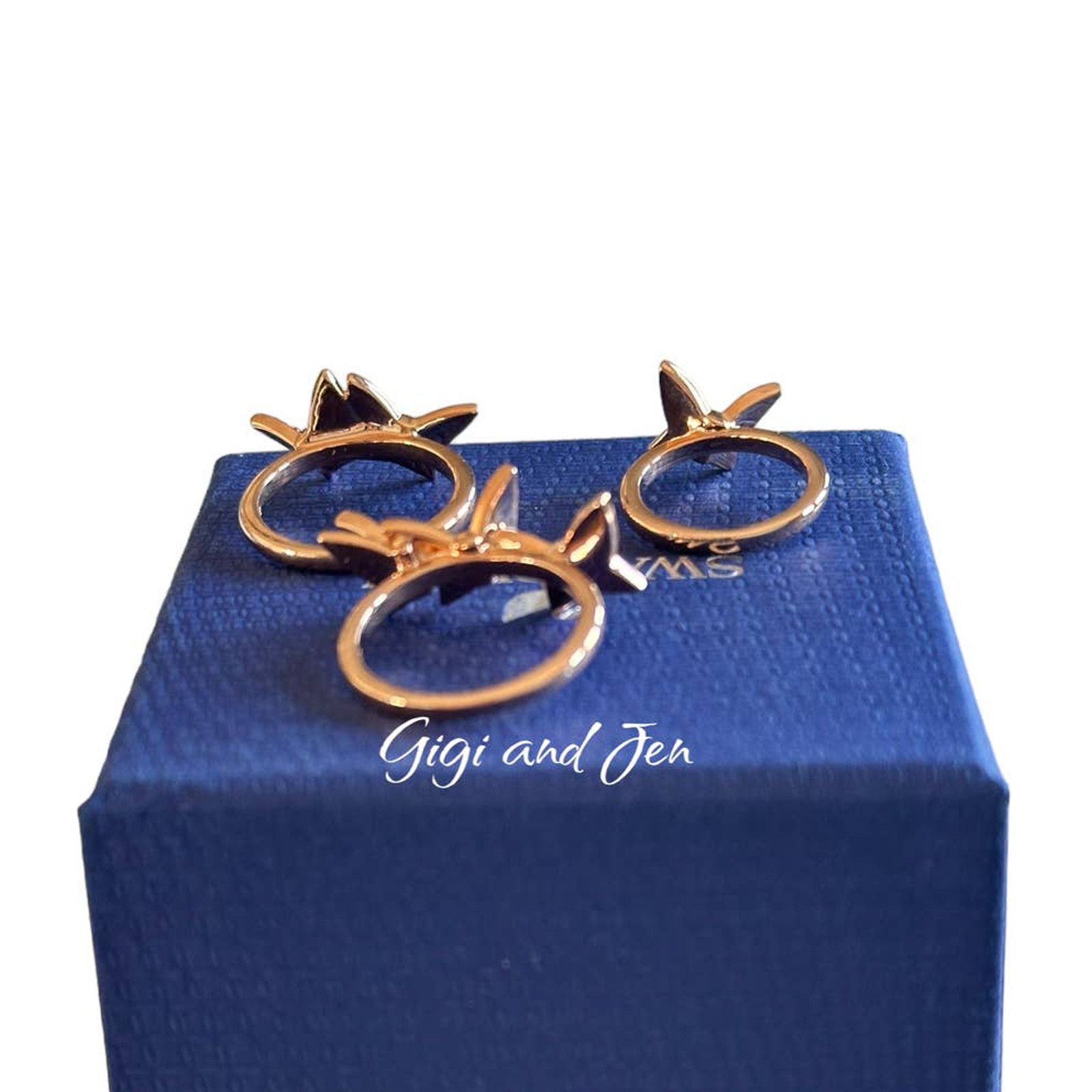 Swarovski Swarovski Lilia ring Set (3), Butterfly, Rose gold-tone 7 Size ONE SIZE - 5 Thumbnail