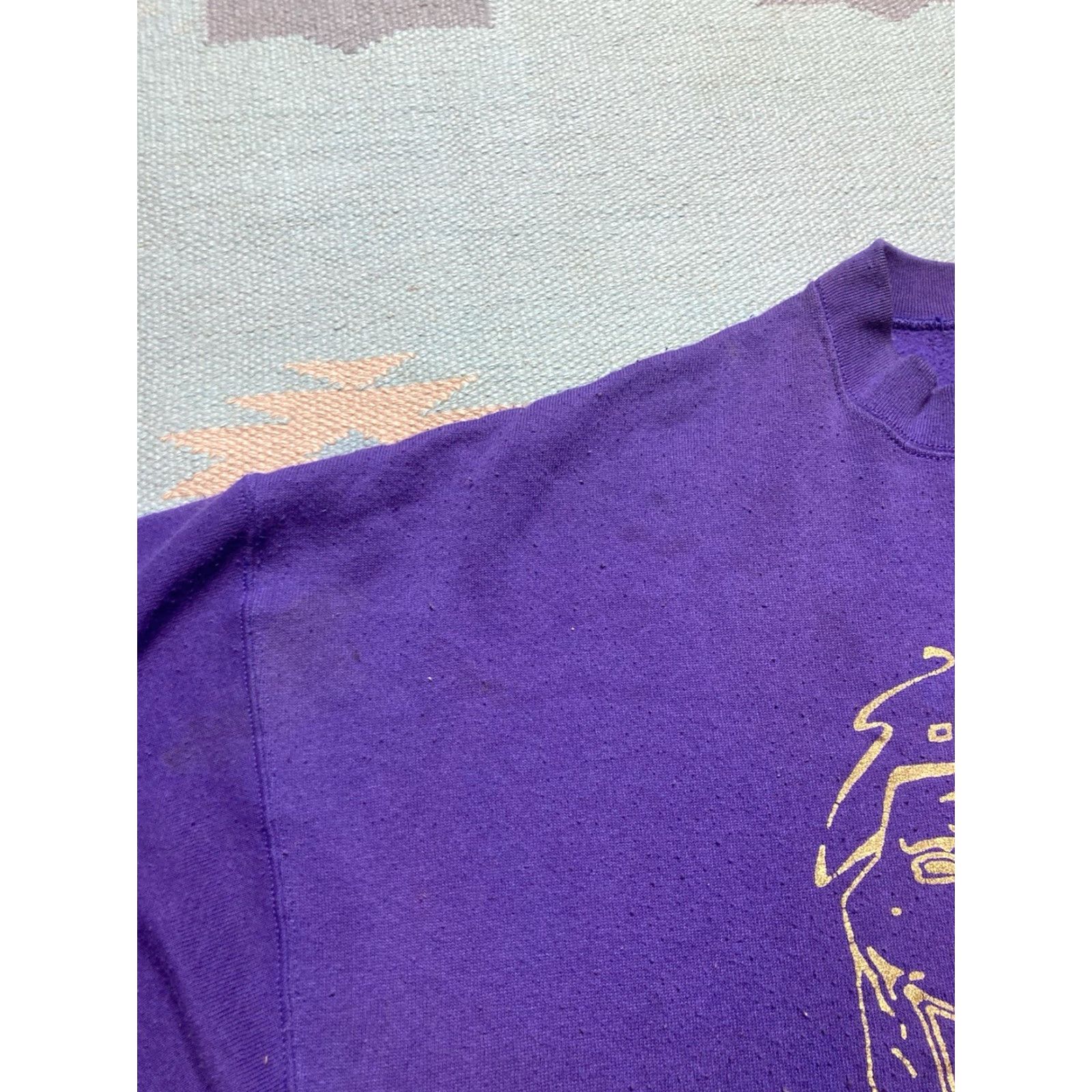 Vintage VINTAGE 80s 90s crewneck sweatshirt happy sad mask theatre comedy tragedy 2XL Men Purple 90s Shirt Pullover Cartoon? Size US XXL / EU 58 / 5 - 5 Thumbnail