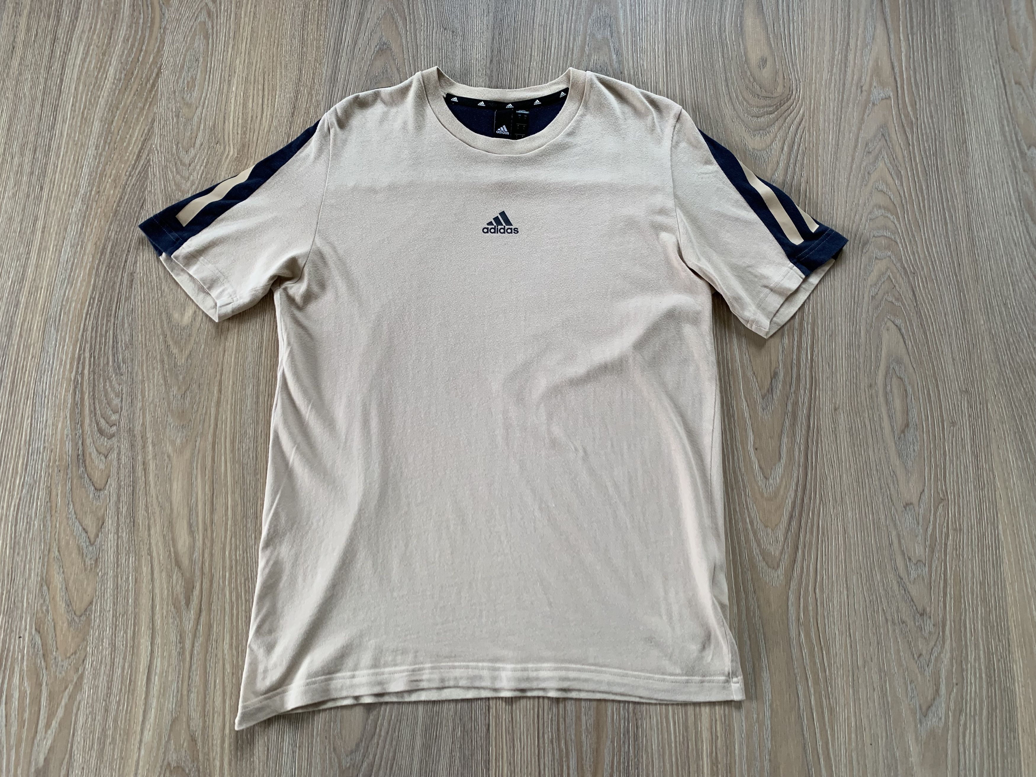Adidas Adidas Centr Logo Beige Cotton T-Shirt Size US S / EU 44-46 / 1 - 2 Thumbnail