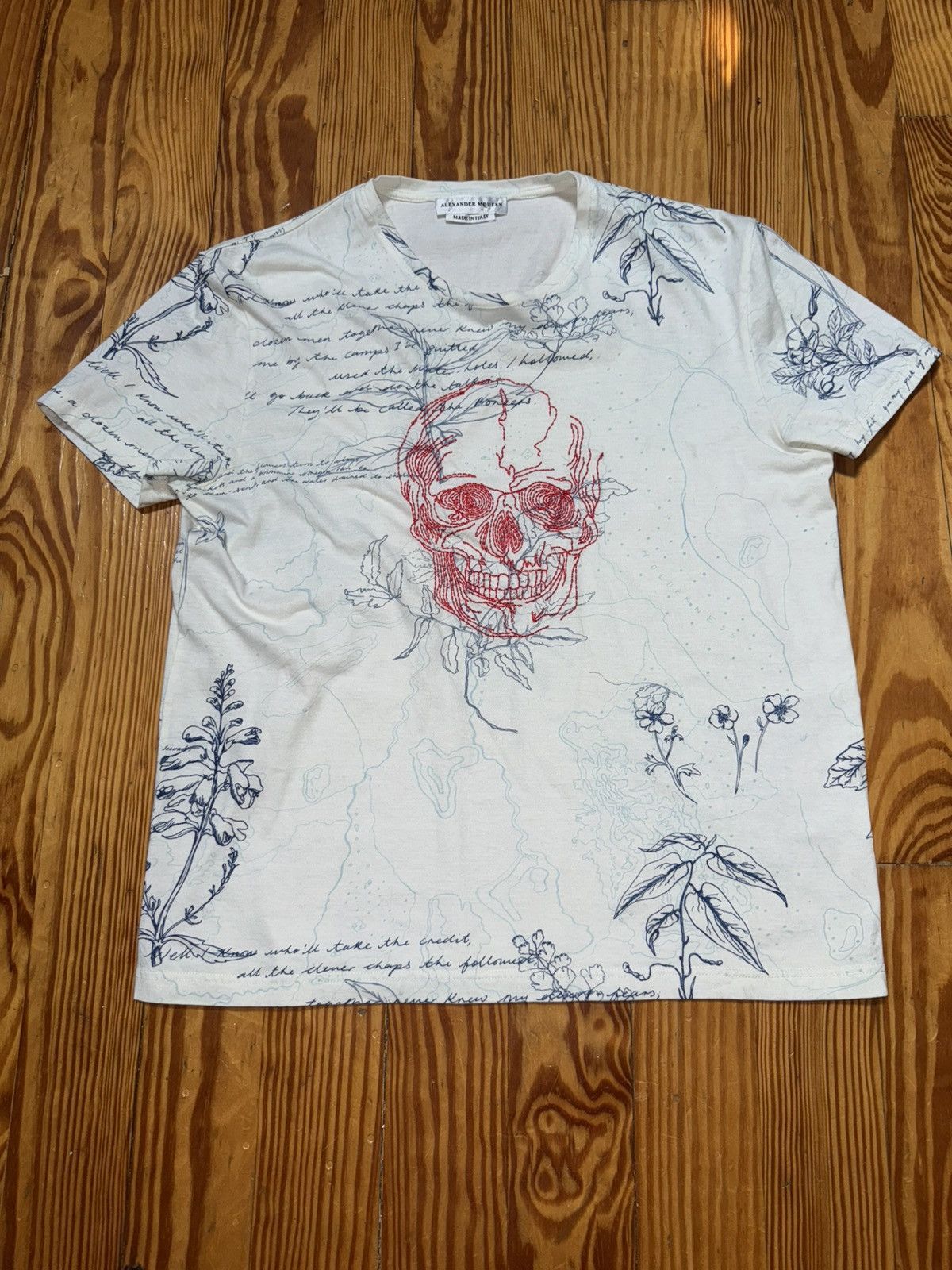 Alexander McQueen Skull & Poetry McQueen Logo Tee Size US S / EU 44-46 / 1 - 1 Thumbnail