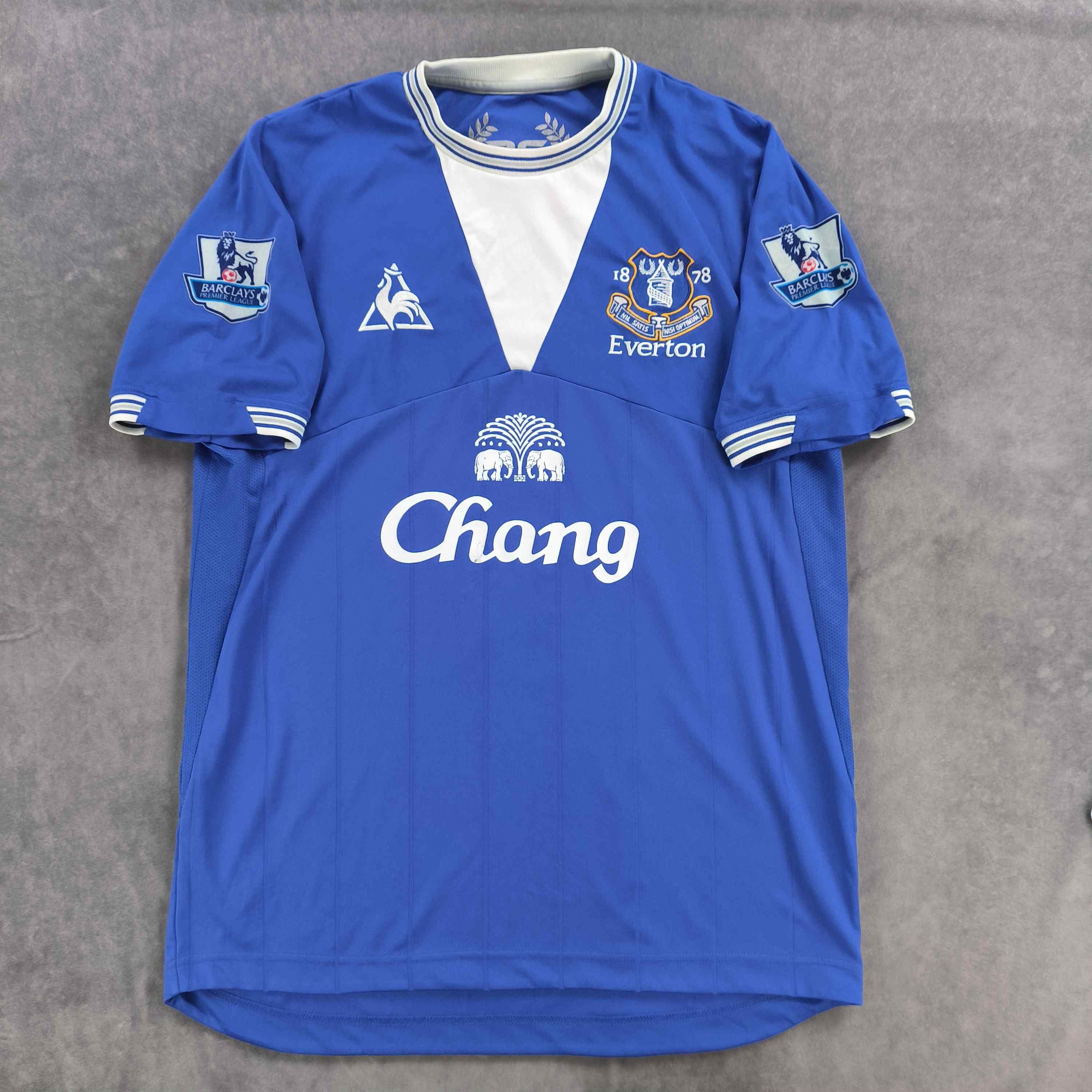 Everton 2009-10 home Phil Jagielka football jersey size M