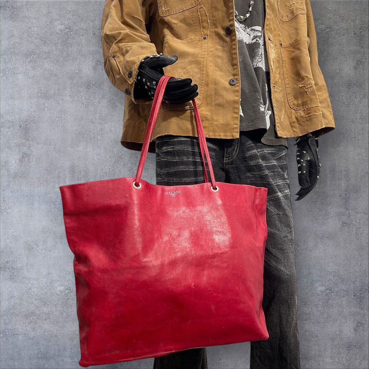 Leather Full Leather Halaby Italy Tote Bag prada julius dior 8🟩 Size ONE SIZE - 4 Thumbnail