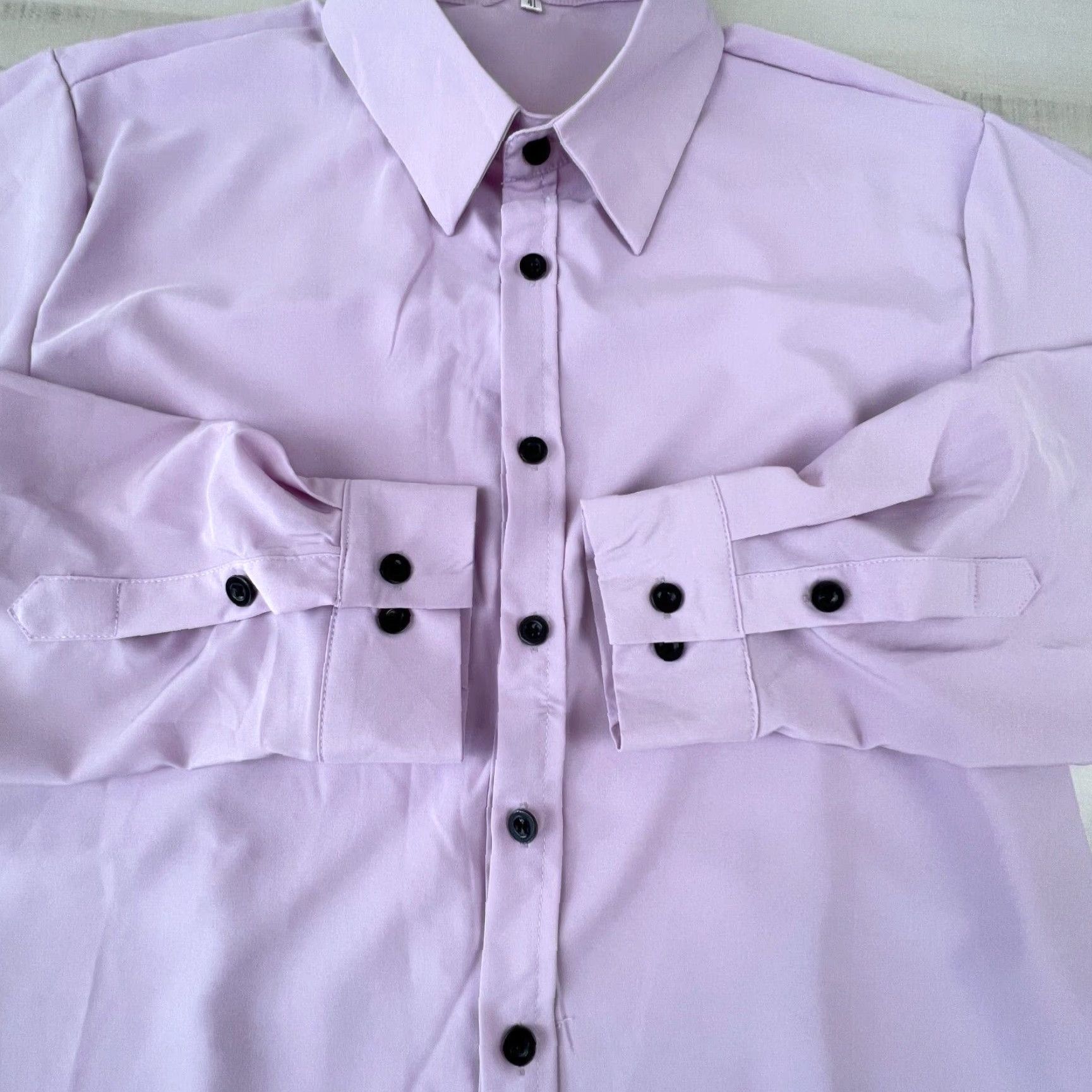 Vintage Purple Long Sleeve Button Up Shirt Womens Large Fitted Top Size L / US 10 / IT 46 - 6 Thumbnail