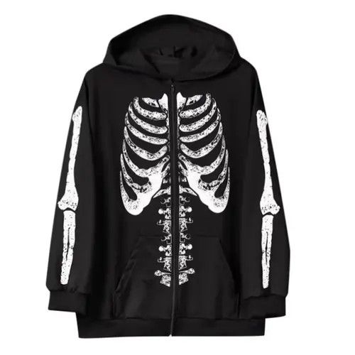 Other Design Streetwear Skeleton Graphic Hoodie Punk Gothic Style Size US M / EU 48-50 / 2 - 2 Thumbnail