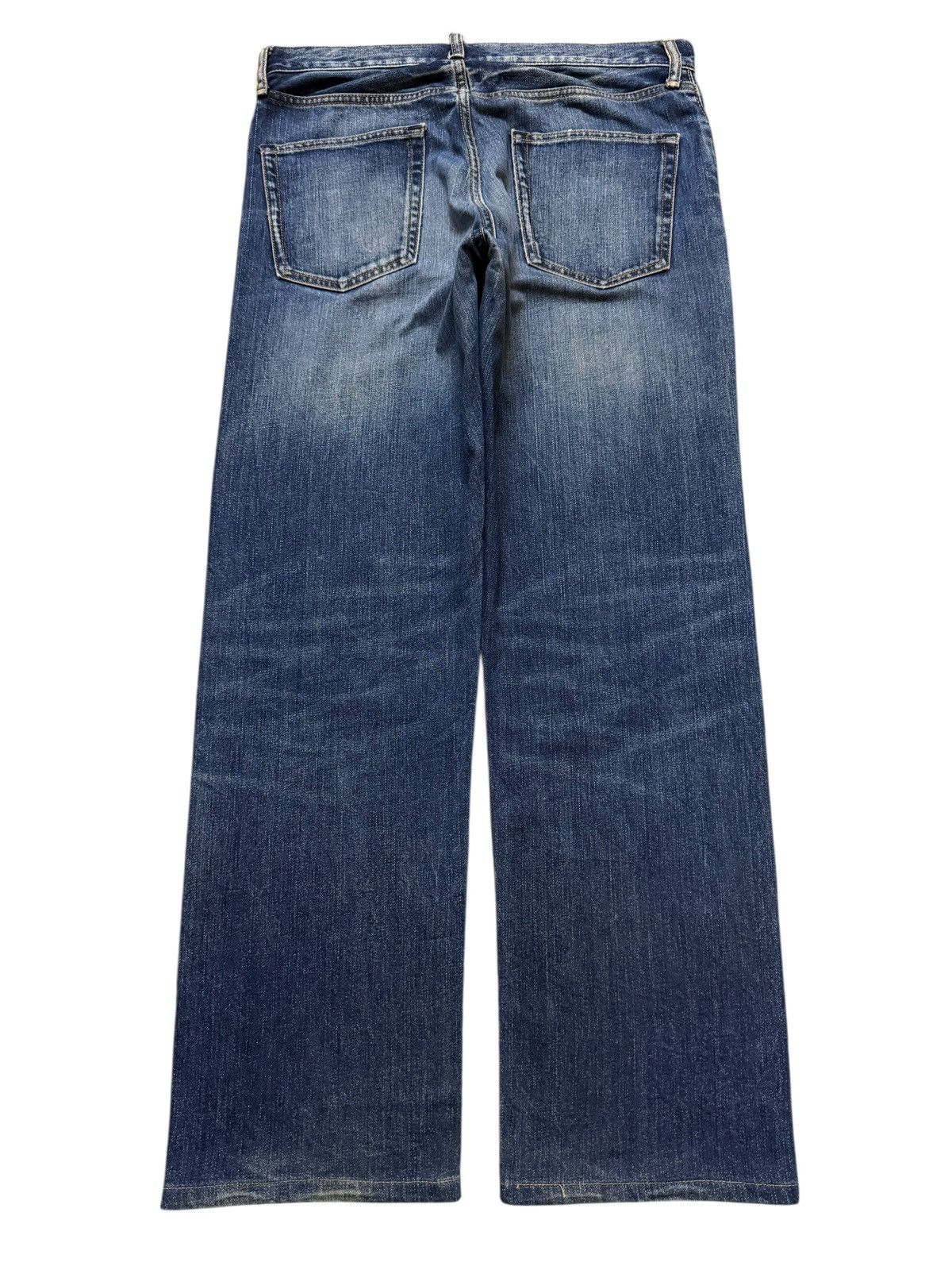 GU Vintage Y2K Japanese GU Blue Faded Mud Wash Relaxed Wide Leg Size US 32 / EU 48 - 2 Thumbnail