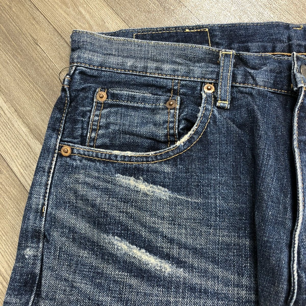 Levi's × Levi's Vintage Clothing 🇯🇵 90’s Vintage Levis 502xx Selvedge Faded Distressed Jeans Size US 33 - 4 Thumbnail