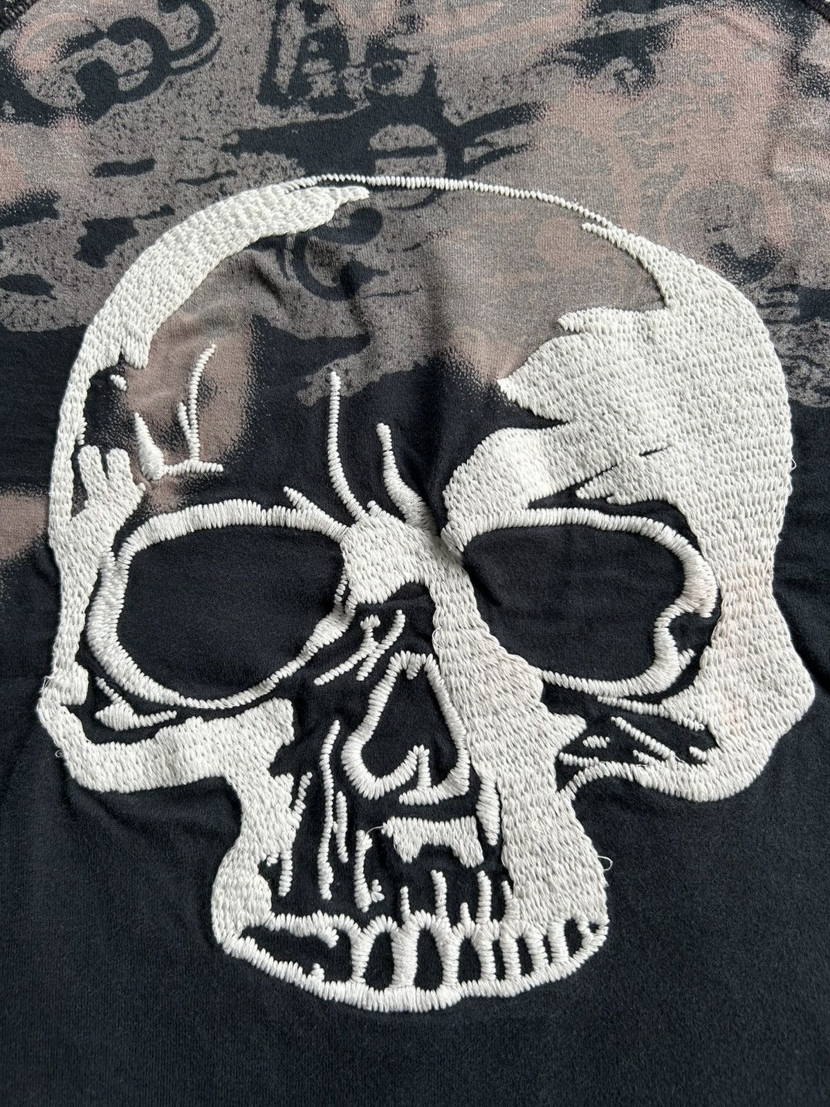 Kapital Karakuri Japanese Skull Embroidered Faded Vintage Shirt Size US M / EU 48-50 / 2 - 3 Thumbnail