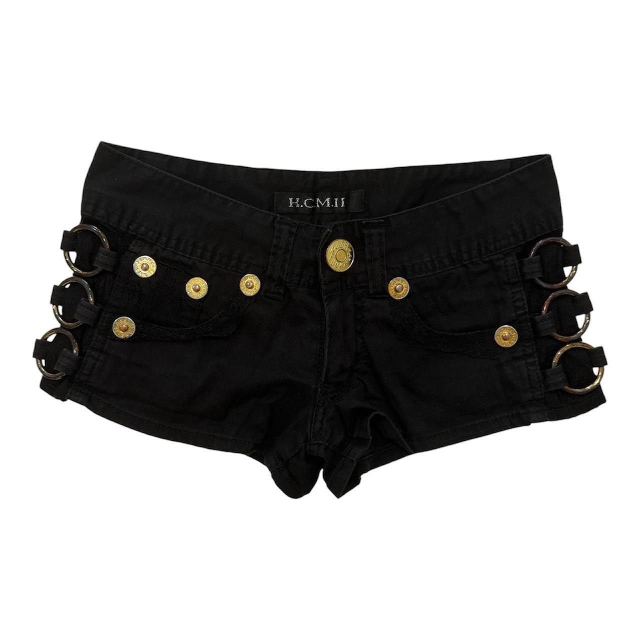 Japanese Brand × Vintage Japanese Brand H.C.M.II Black Mini Shorts with Gold O Rings Size 27" / US 4 / IT 40 - 1 Thumbnail