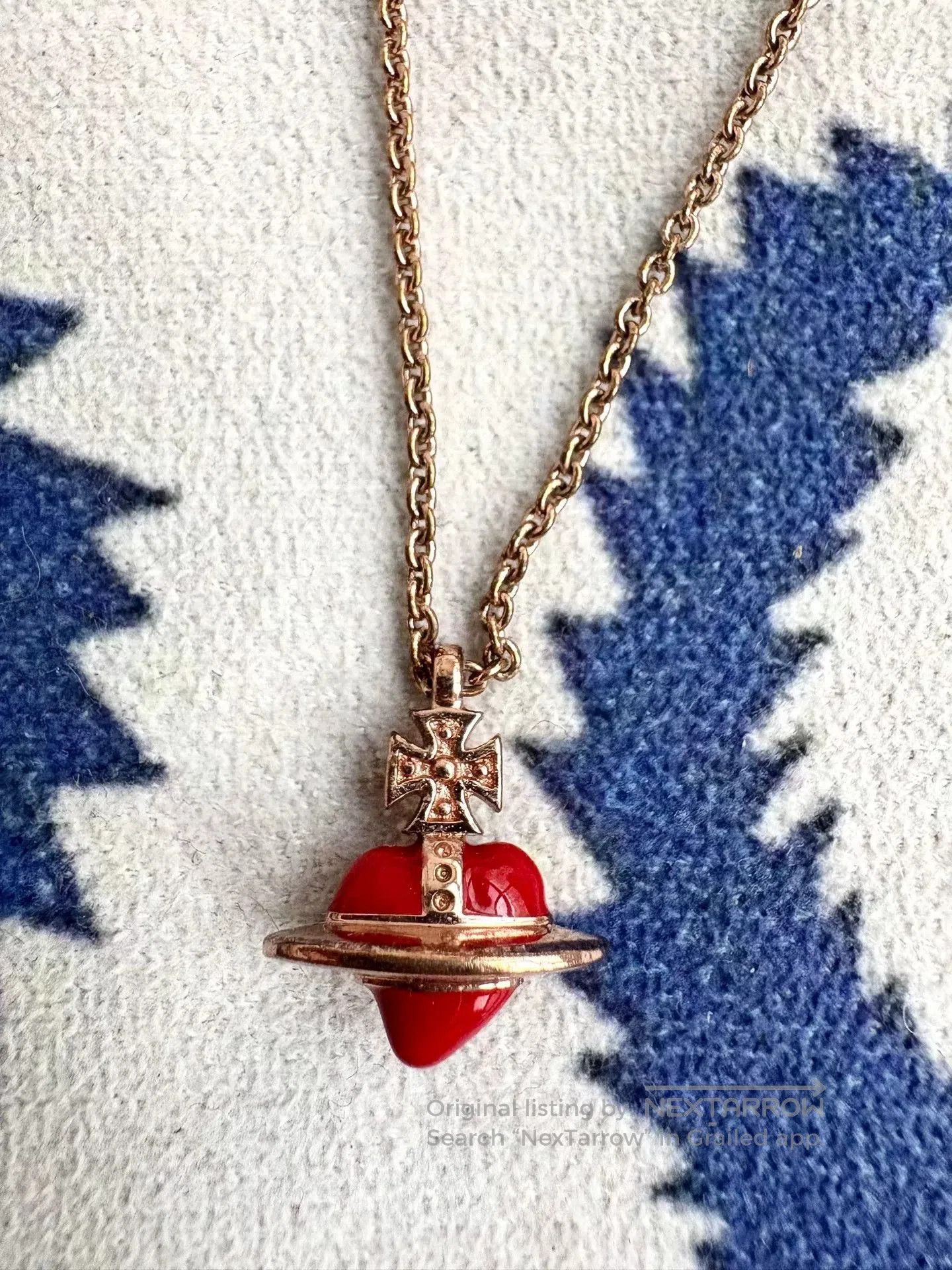 Vivienne Westwood Vivienne Westwood Red Heart Saturn Necklace. Size ONE SIZE - 2 Thumbnail
