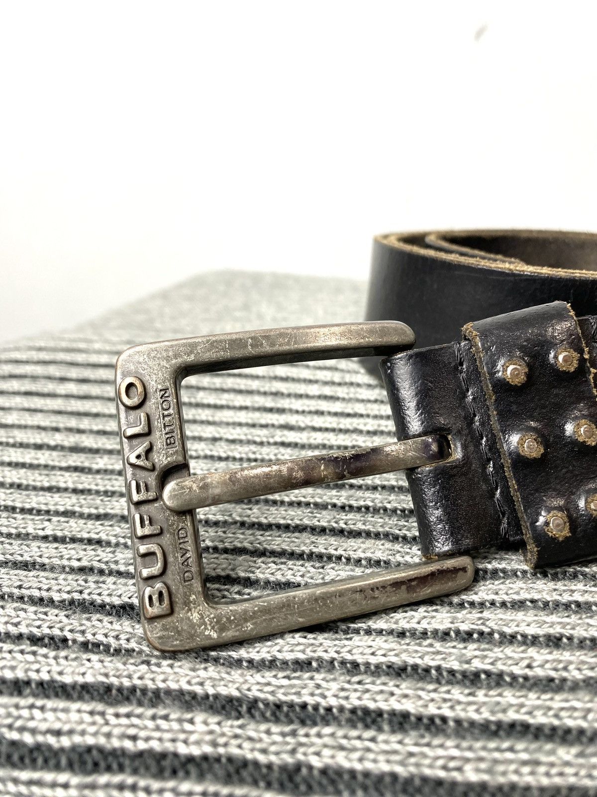 Buffalo London Vintage Buffalo Metal Leather Belt Hype Drip Western Size ONE SIZE - 2 Thumbnail