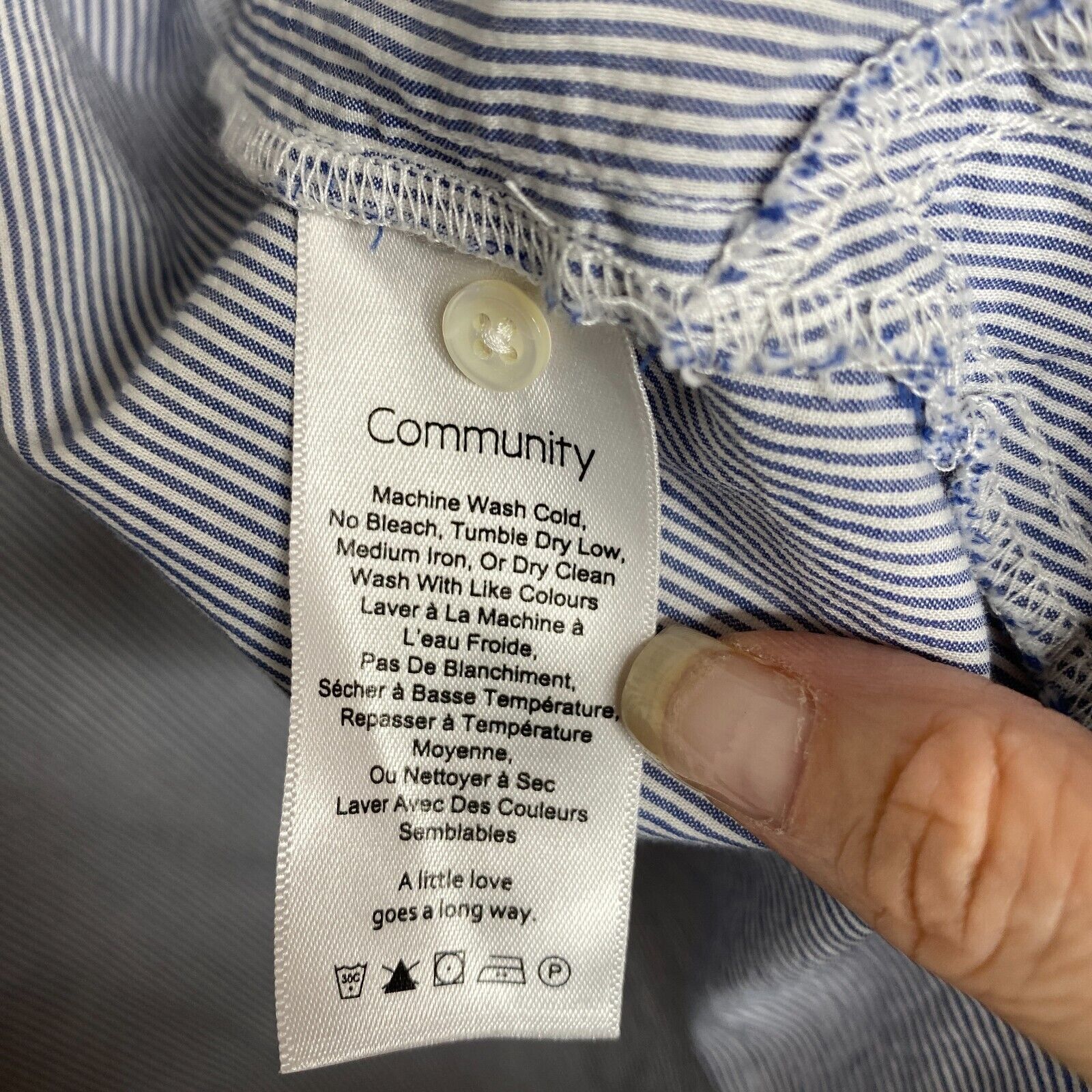 Aritzia Aritzia Community Blue White PinStripe The Jane Button Shirt Size XS / US 0-2 / IT 36-38 - 6 Thumbnail