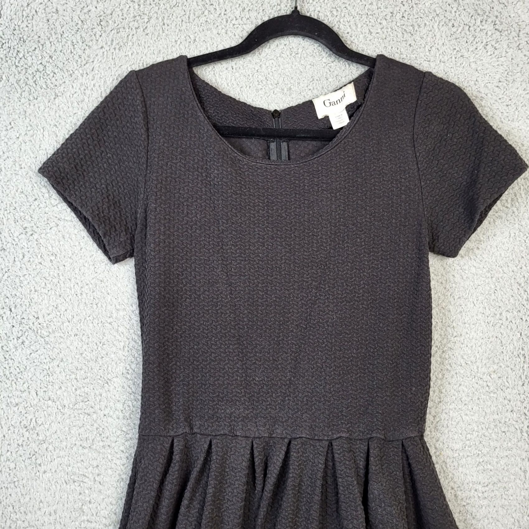 Ganni VINTAGE? No. Ganni Black Knit Skater Textured Mini Dress Women's M Size M / US 6-8 / IT 42-44 - 3 Thumbnail