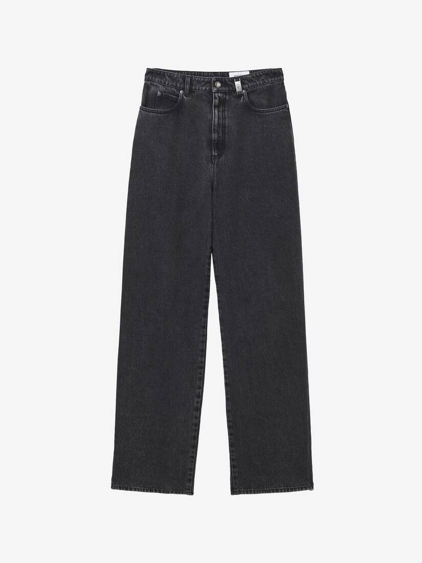 Alexander McQueen o1srvl11e0326 Wide Leg Jeans in Black Size 28" / US 6 / IT 42 - 1 Thumbnail