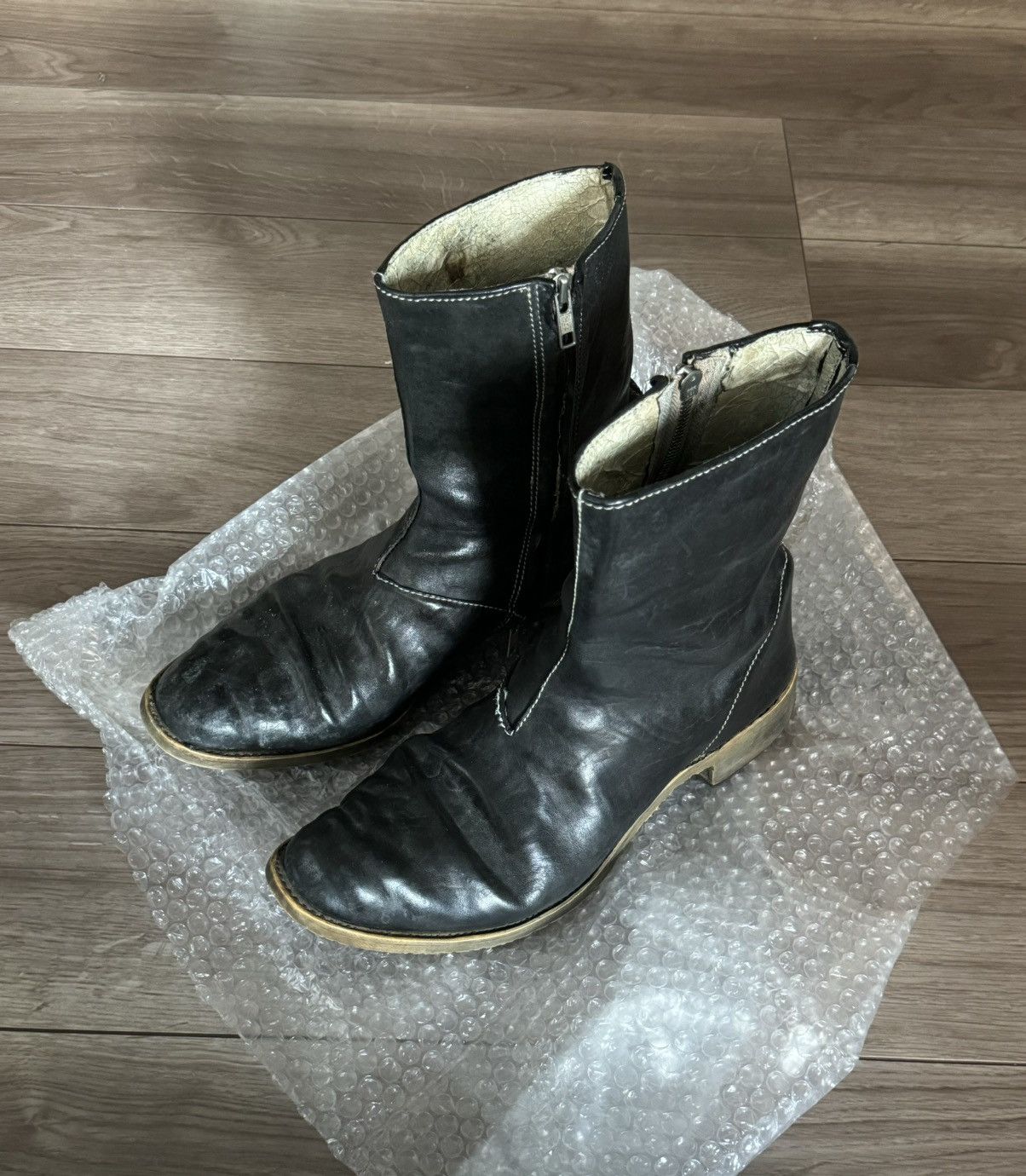 image of Carol Christian Poell Archive Zip Boots in Black, Men's (Size 7)