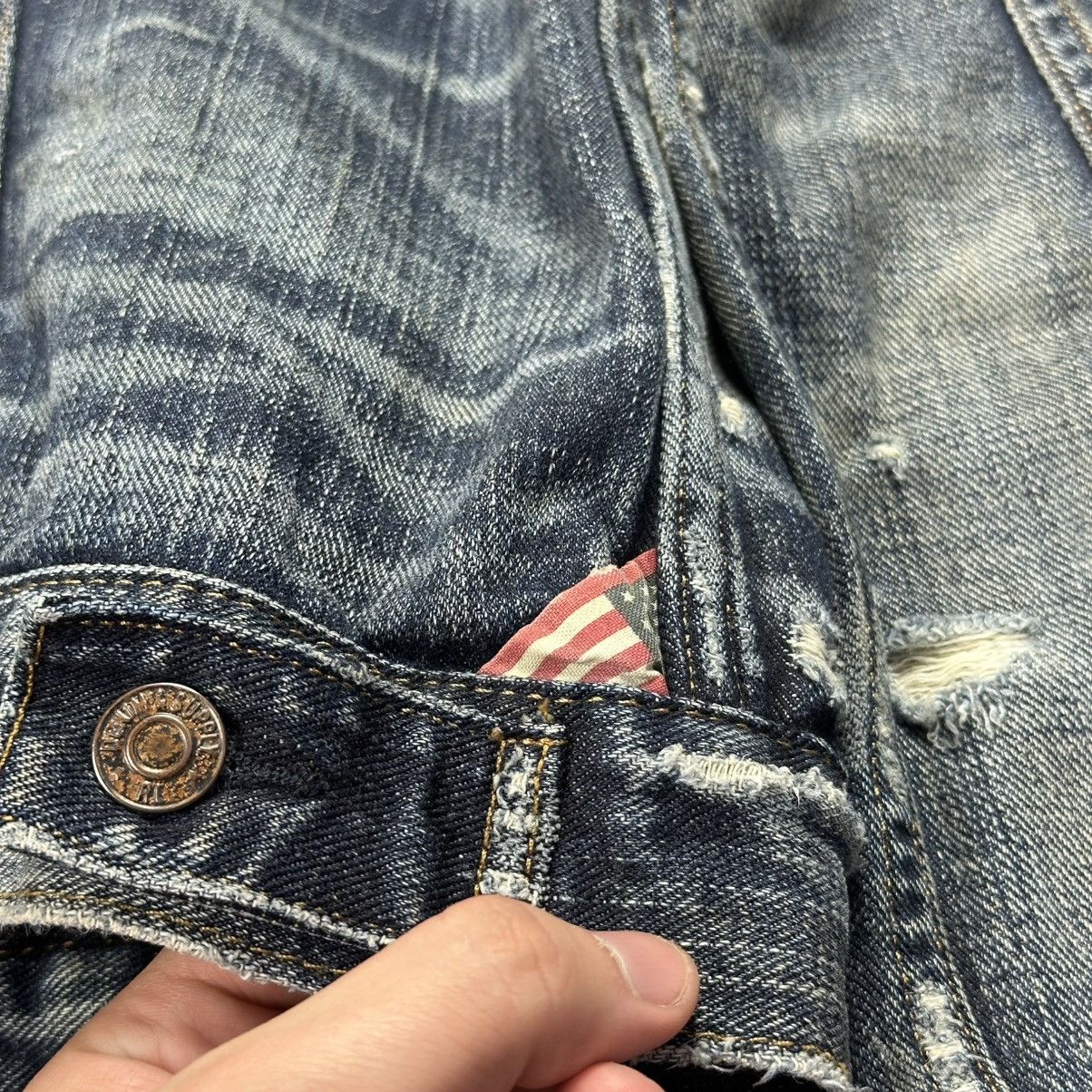 Denim & Supply Ralph Lauren Y2K Distressed Ripped Faded Blue Jeans Trucker Jacket XL Size US XL / EU 56 / 4 - 7 Thumbnail