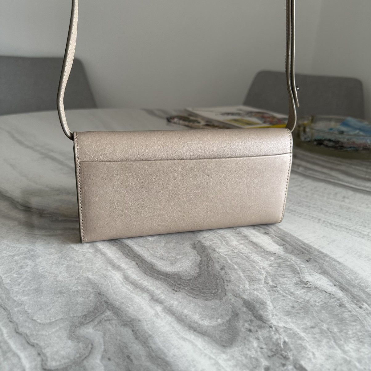 Massimo Dutti Massimo Dutti Taupe Beige Leather Crossbody Bag Size ONE SIZE - 10 Thumbnail