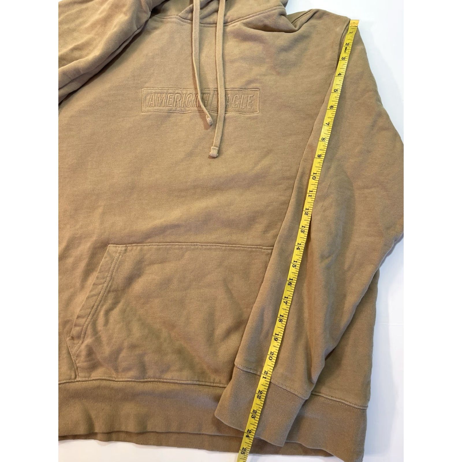 Vintage VINTAGE AMERICAN EAGLE Hoodie Sweatshirt Box Logo Khaki M Adult Medium Khaki Logo Mens Size US M / EU 48-50 / 2 - 7 Thumbnail
