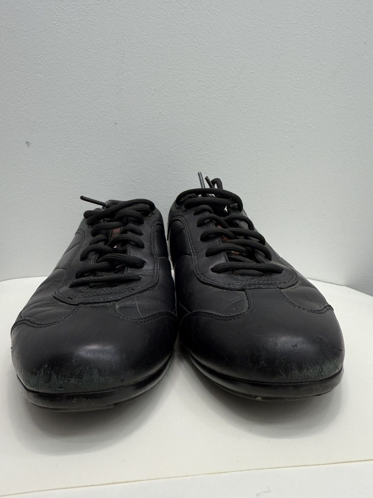 Prada Vintage Prada Red Label Black Leather Sneakers Size US 8 / IT 38 - 4 Thumbnail