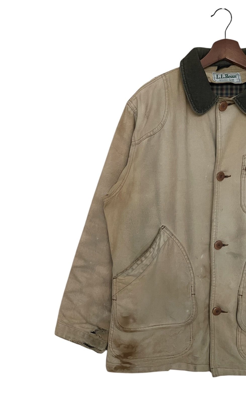 L.L. Bean × Vintage Vintage Brand L.L Bean Distressed Chore Jacket 1990s Size US S / EU 44-46 / 1 - 5 Thumbnail