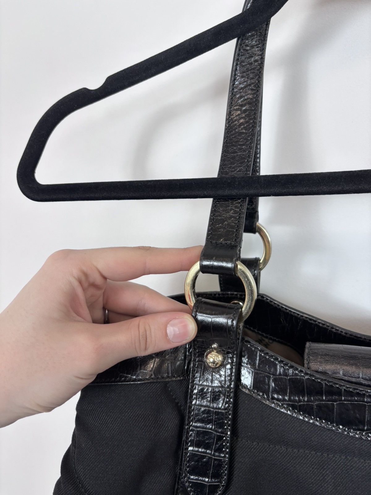 Montblanc Montblanc Starisma Black Canvas Leather Tote Handle Bag Size ONE SIZE - 20 Thumbnail
