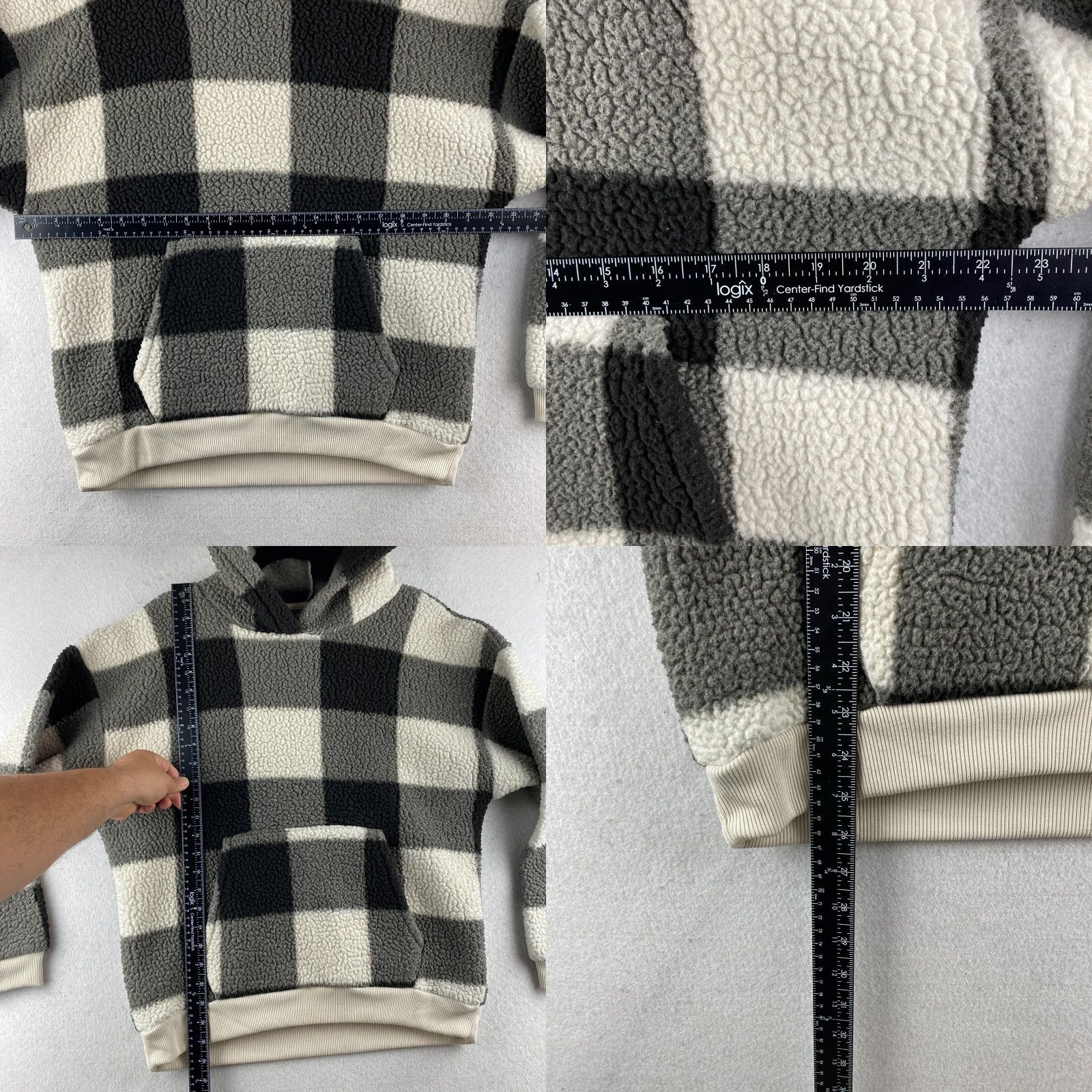 American Eagle Outfitters American Eagle Hoodie Womens Medium M Black White Colorblock Sherpa Pullover Size M / US 6-8 / IT 42-44 - 8 Thumbnail