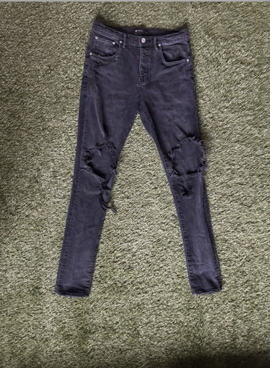 Purple Brand P002 Black Blowout Purple Brand Jeans Size US 30 / EU 46 - 1 Thumbnail