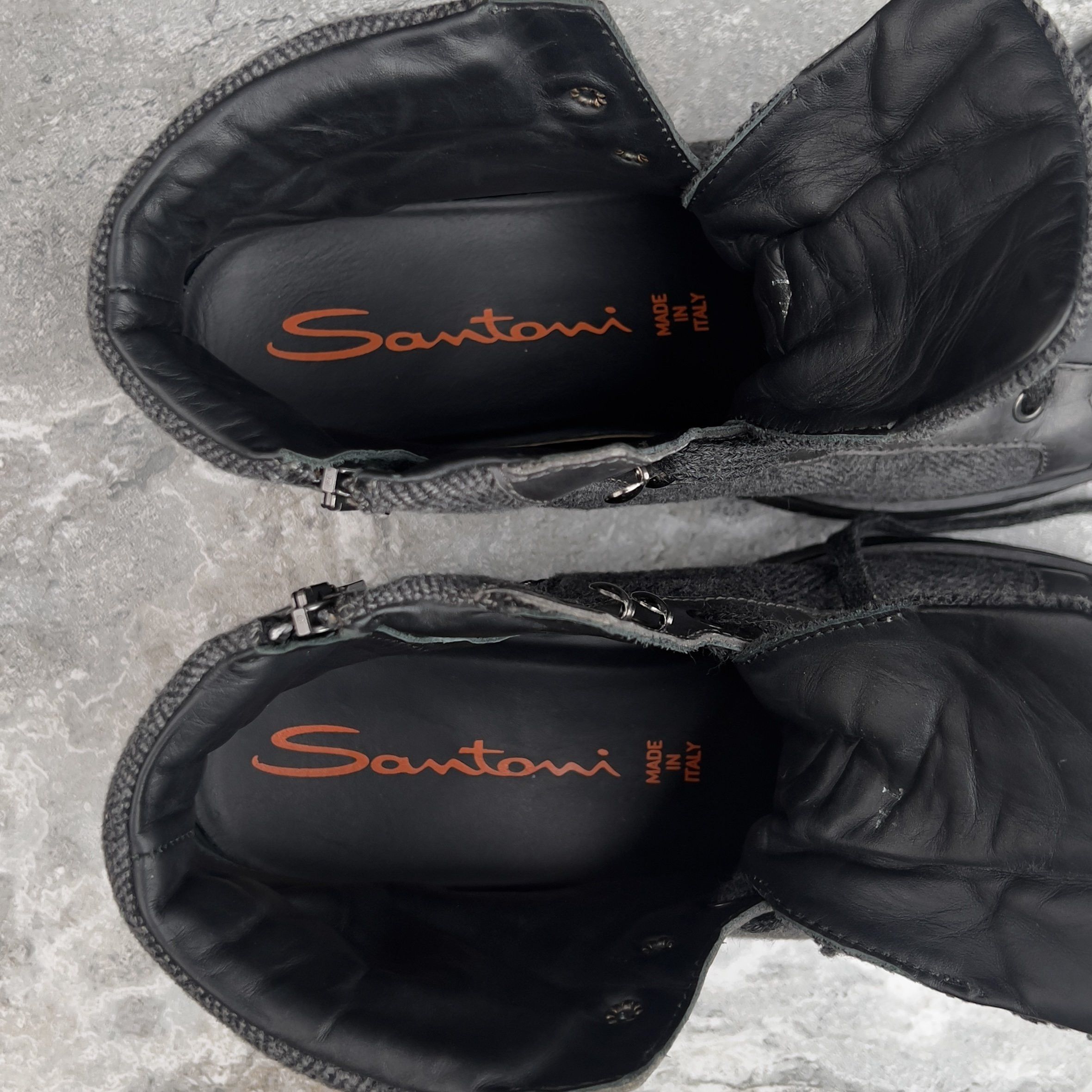 Santoni Anfibio Boots Wool Leather Lace-Up Hiking Boots Size US 8.5 / EU 41-42 - 9 Thumbnail