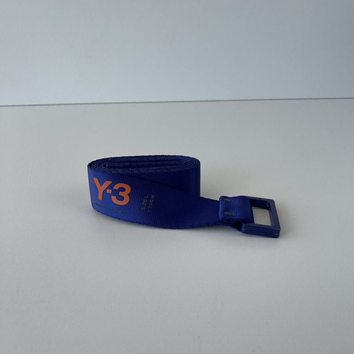 Y-3 Adidas Yohji Yamamoto Y-3 Logo Classic D-Ring Belt Blue Size 34 - 2 Thumbnail