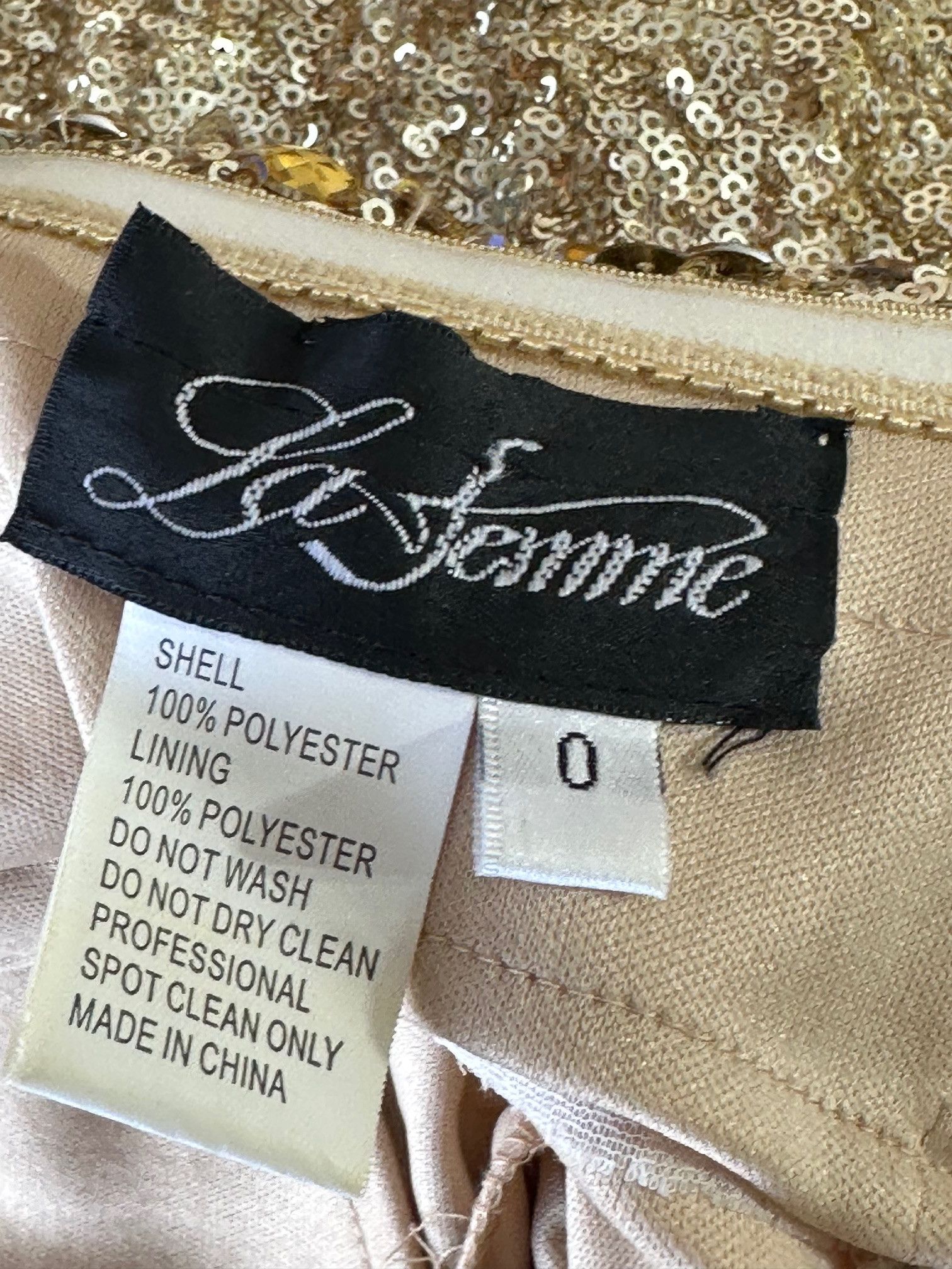 Vintage La Femme Gold Sequin Strapless Gown Size XS / US 0-2 / IT 36-38 - 4 Thumbnail