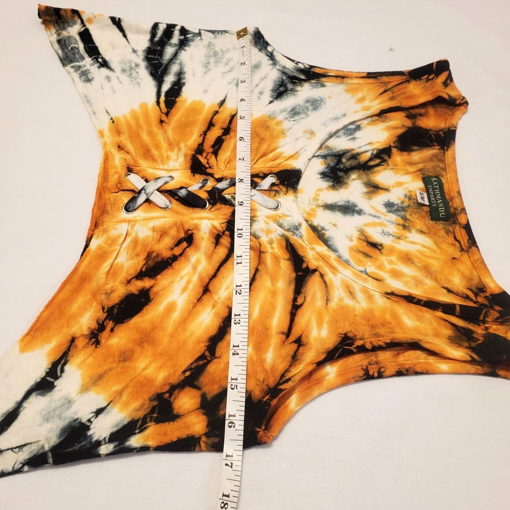 Kathmandu Kathmandu Imports Orange Black Tie Dye Crop Tank Top S/M Women Fall Halloween Size S / US 4 / IT 40 - 6 Thumbnail