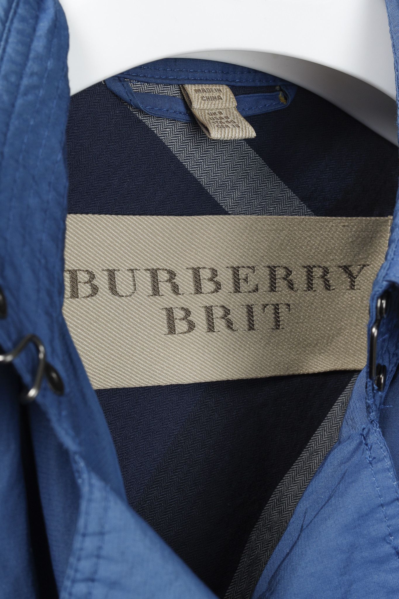 Burberry Burberry Brit Blue Double-Breasted Belted Short Rain Coat Size S / US 4 / IT 40 - 5 Thumbnail