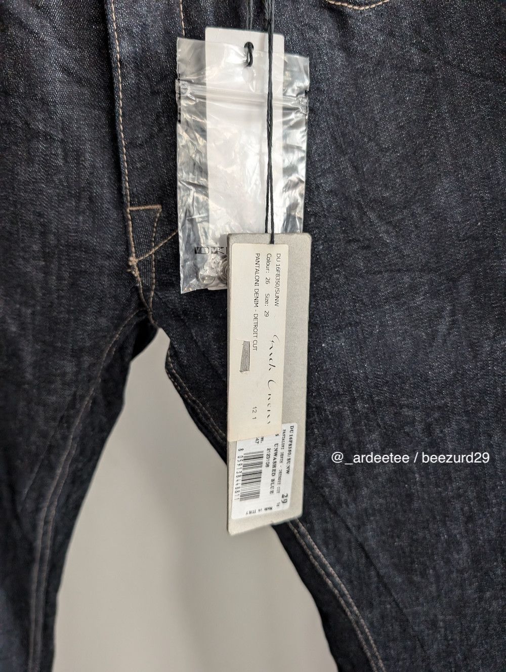Rick Owens Drkshdw *NEW* RAW DETROIT CUT JEANS FW16 Size US 29 - 4 Thumbnail